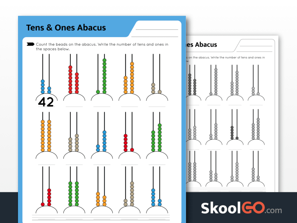 Free Tens &amp;amp; Ones Abacus Worksheet For Grades K-2 with regard to Free Printable Abacus Worksheets