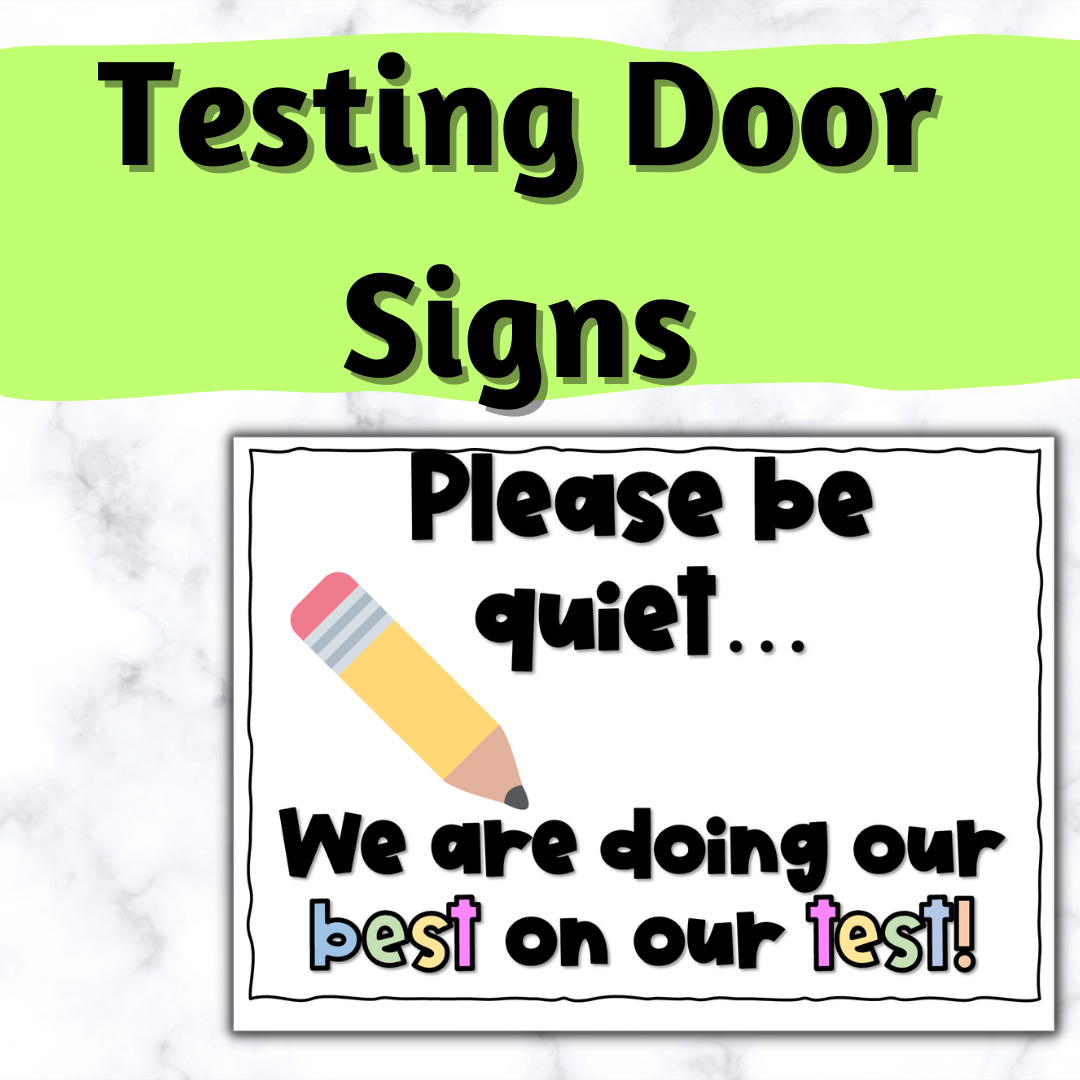 Free! Testing Classroom Door Signs - Classful for Free Printable Testing Signs