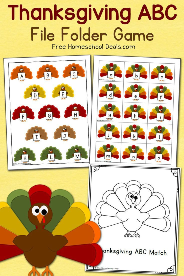 Free Thanksgiving File Folder Game (Instant Download) regarding Free Printable Fall File Folder Games