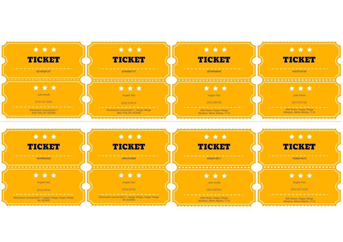 Free Ticket Maker: Design Tickets Online | Jform throughout Create Tickets Free Printable