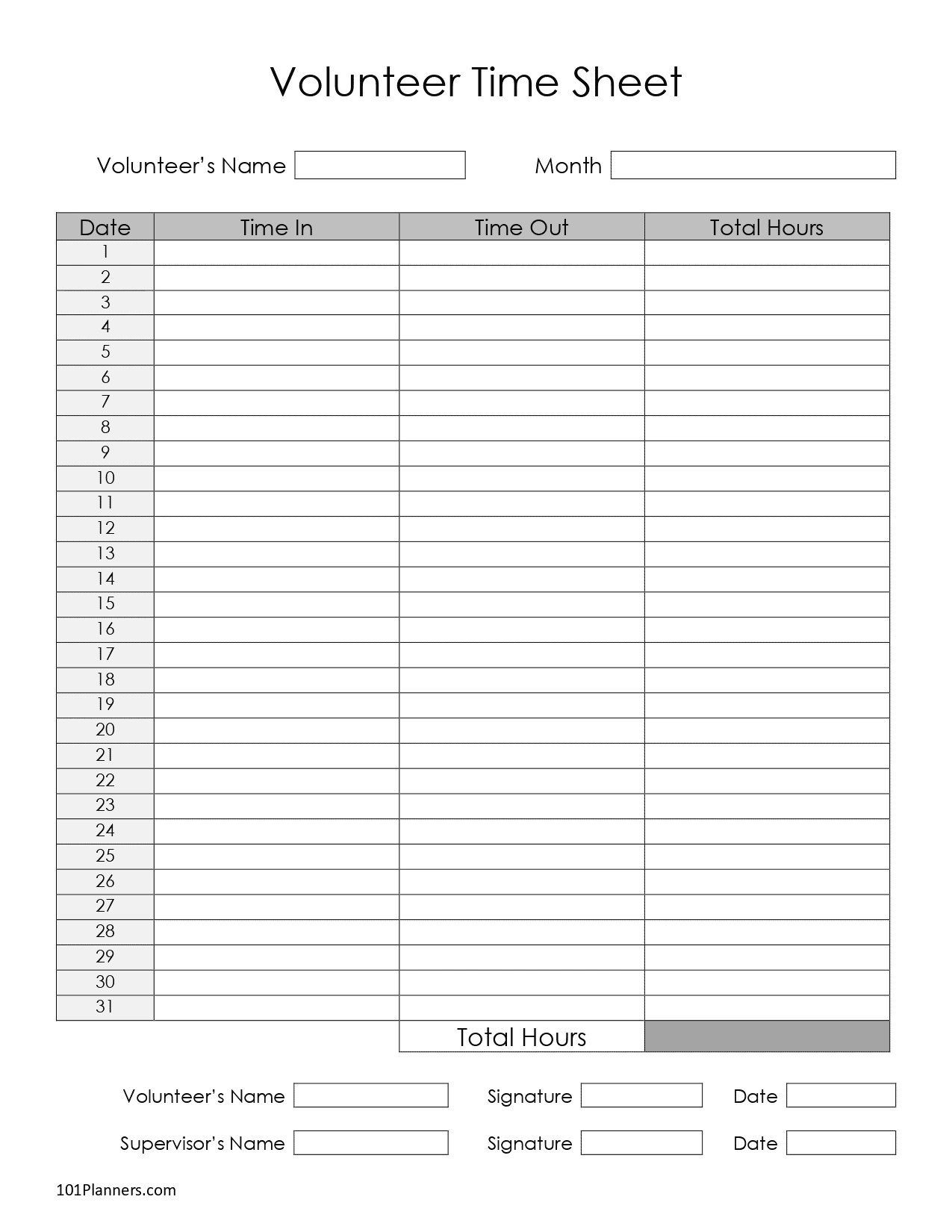Free Timesheet Template Printables | Instant Download within Free Printable Time Sheets Pdf