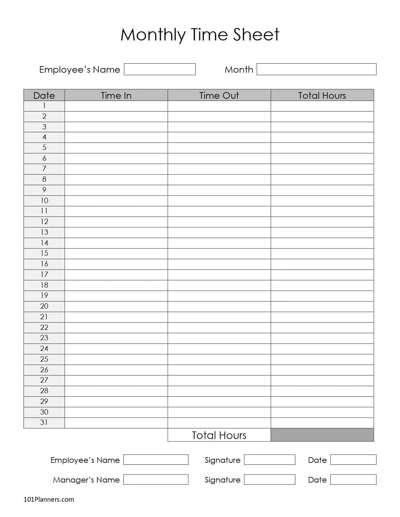 Free Timesheet Template Printables | Instant Download - Worksheets intended for Free Printable Time Cards