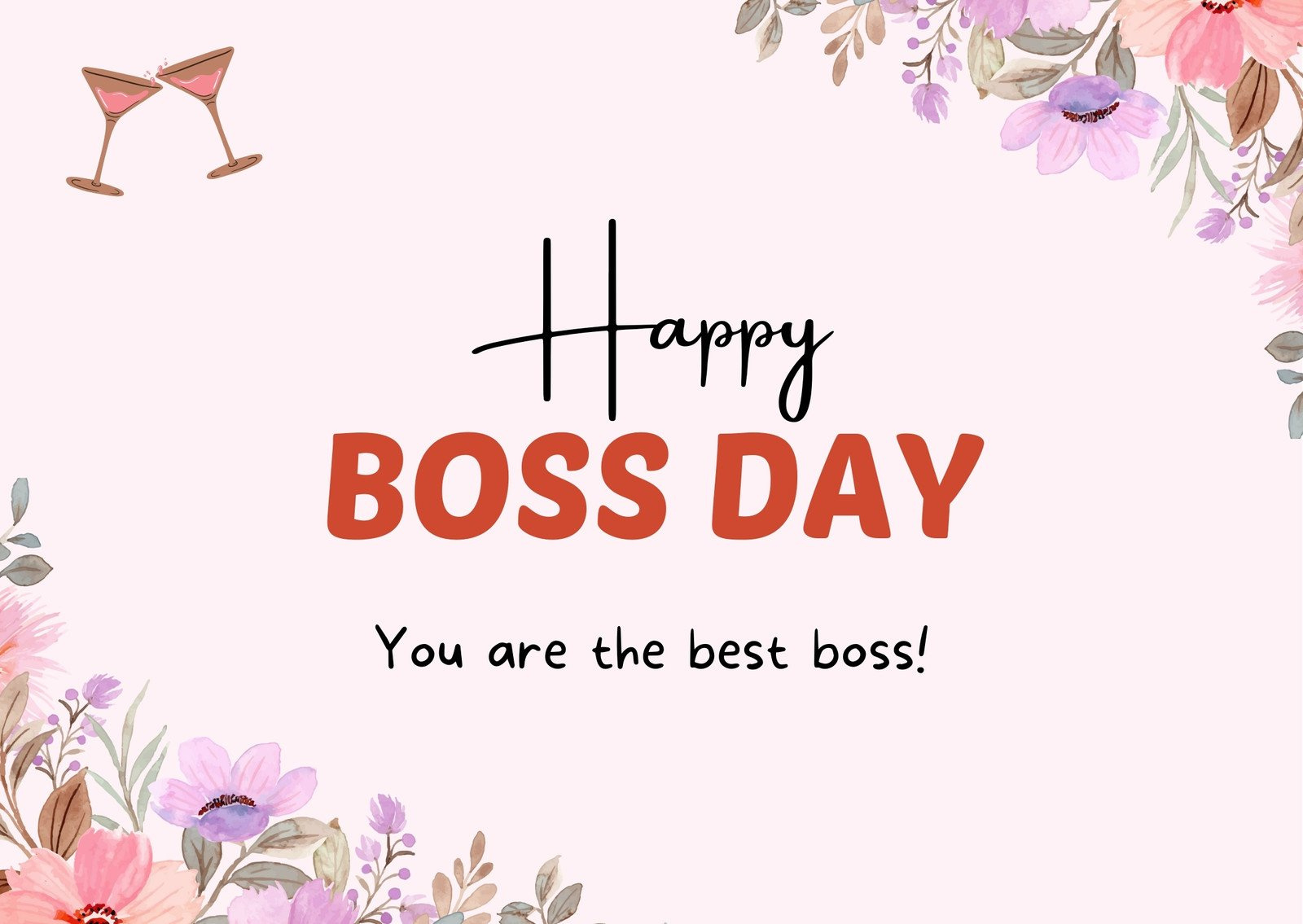 Free To Customize And Print Boss Day Card Templates | Canva with Boss Day Cards Free Printable