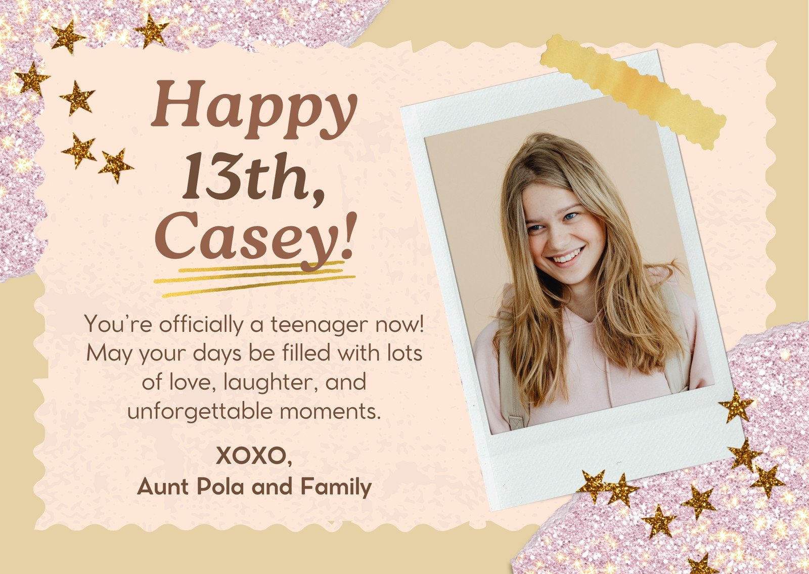 Free To Print And Edit 13Th Birthday Card Templates | Canva within 13Th Birthday Party Invitations Printable Free