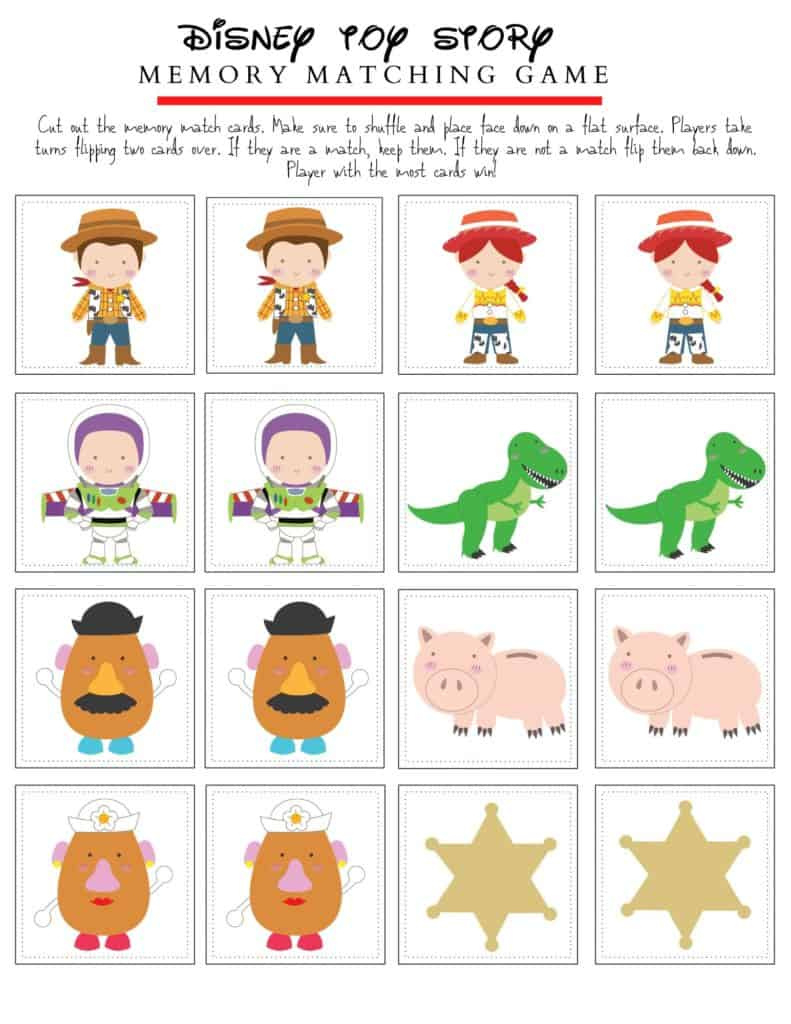 Free Toy Story Memory Game Printable Inspiredpixar - Hispana with regard to Free Printable Disney Stories
