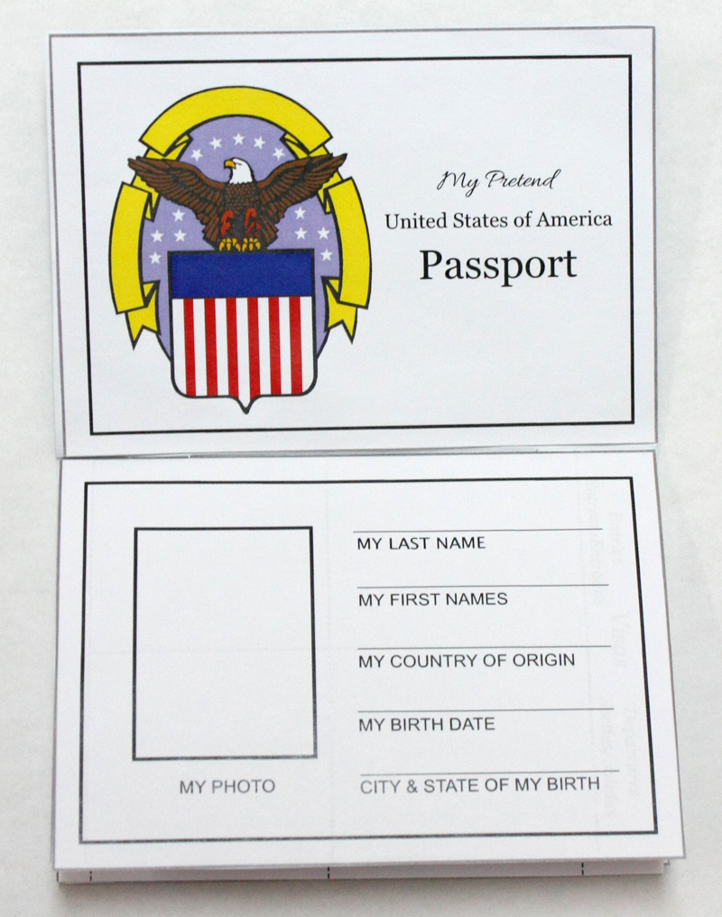 Free Travel Printables For Kids: Pretend Passport in Free Printable Passport Template