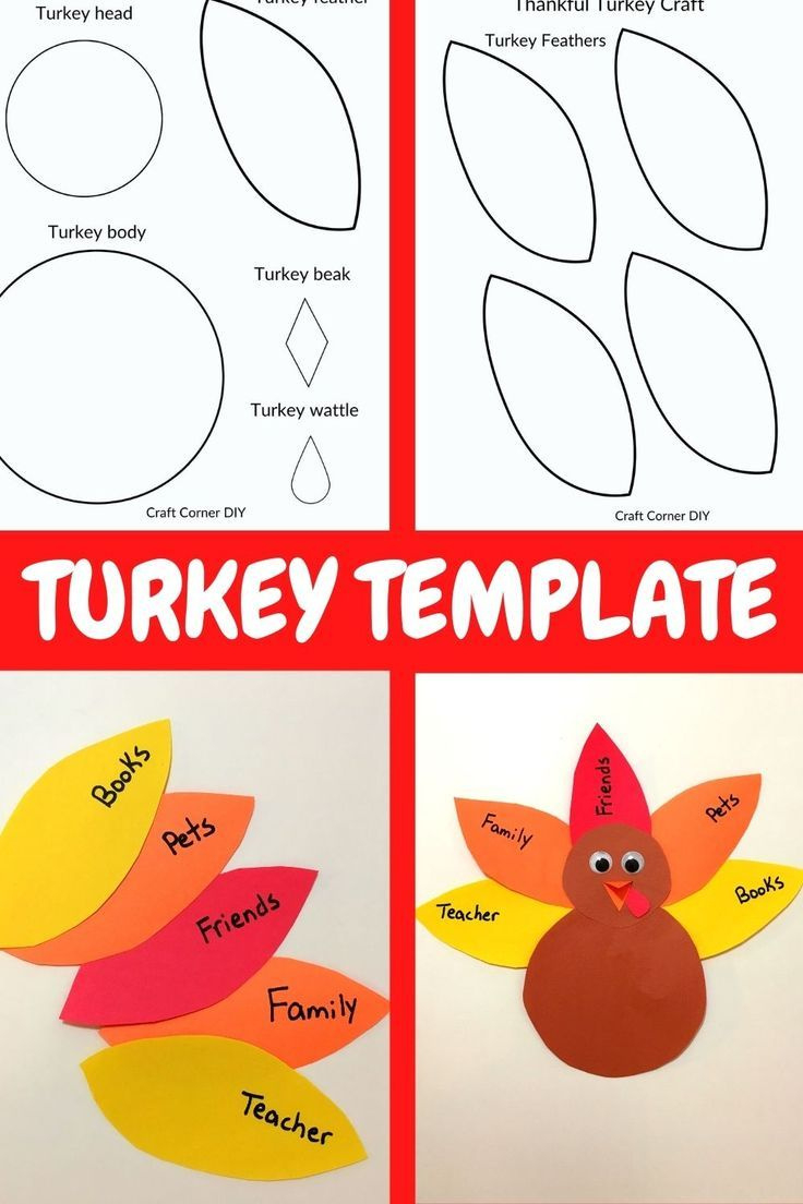 Free Turkey Template Kids Craft regarding Free Printable Thanksgiving Crafts For Kids