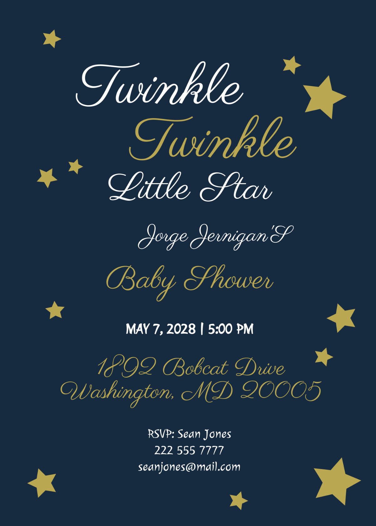 Free Twinkle Twinkle Baby Shower Invitation Template To Edit Online with regard to Free Printable Twinkle Twinkle Little Star Baby Shower Invitations