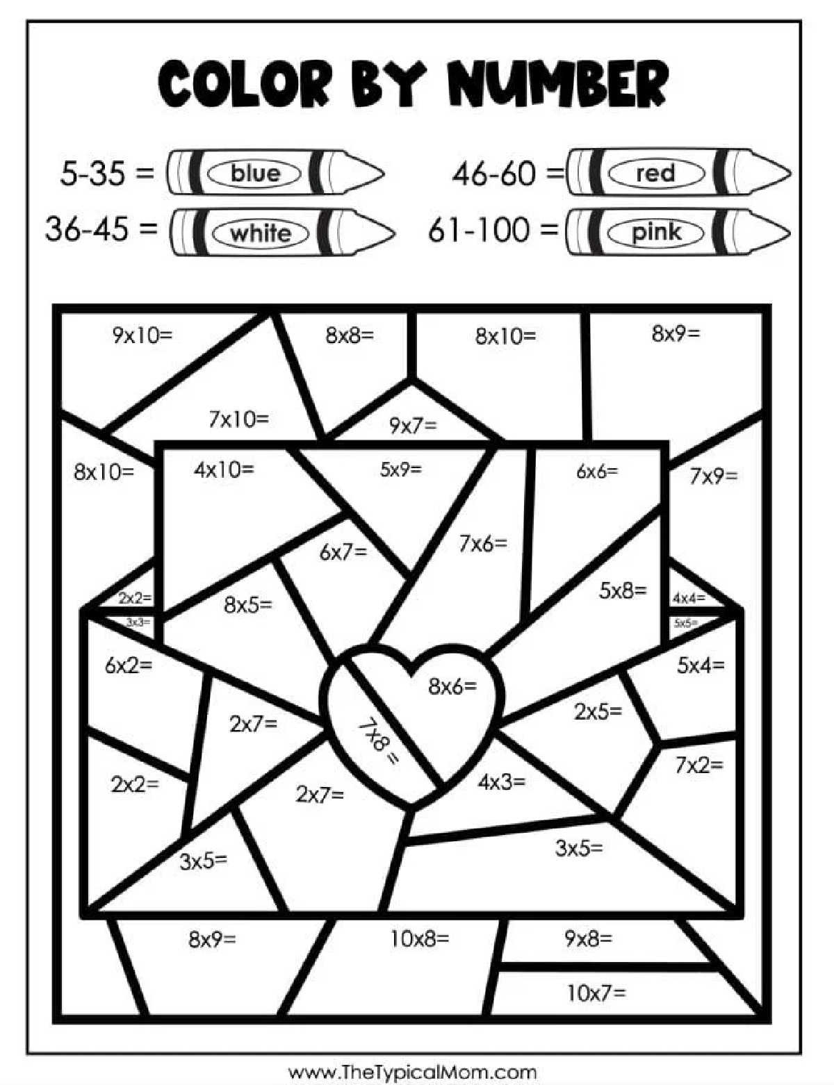 Free Valentines Day Colornumber Printables Pdf with regard to Free Printable Valentine Math Worksheets