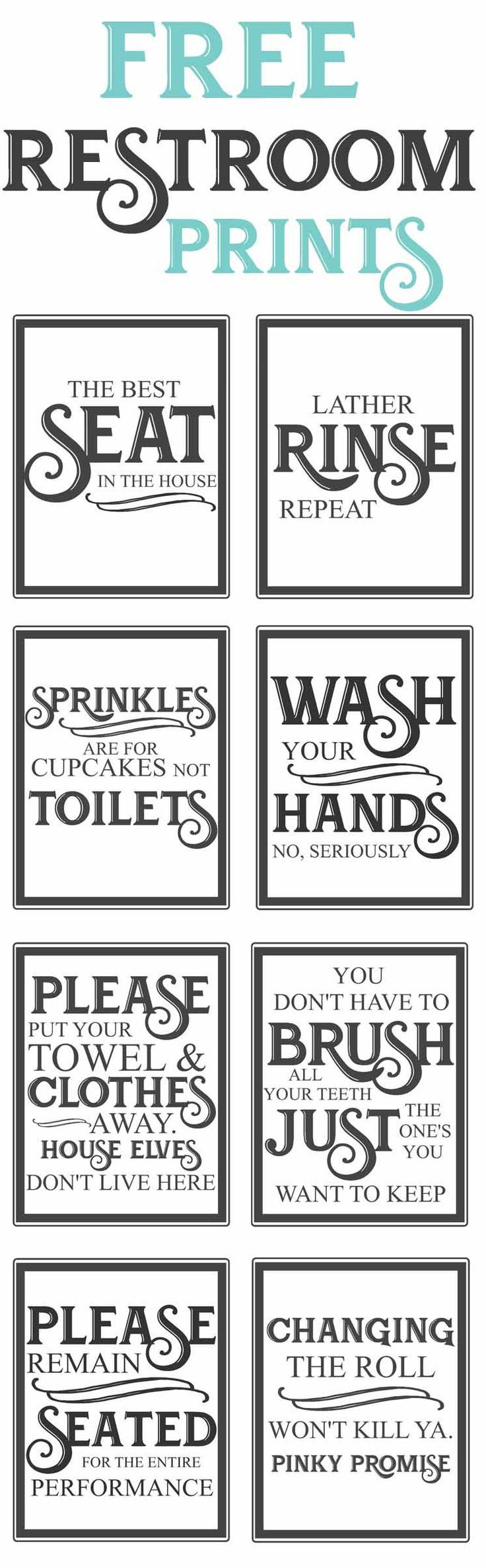 Free Vintage Bathroom Printables - regarding Free Printable Bathroom Quotes