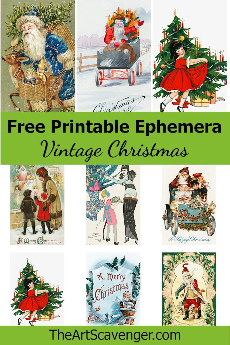 Free Vintage Christmas Ephemera | Holiday Journal Cards &amp;amp; Tags pertaining to Free Printable Vintage Christmas Pictures