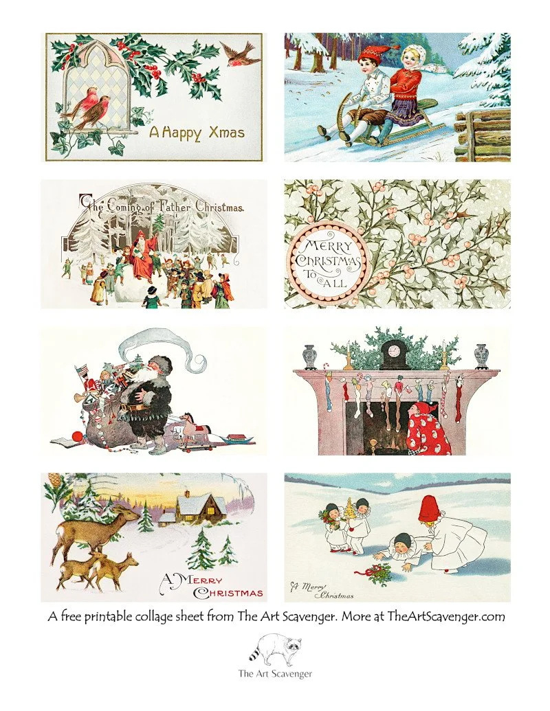 Free Vintage Christmas Illustrations | Printable Holiday Ephemera inside Free Printable Vintage Christmas Images