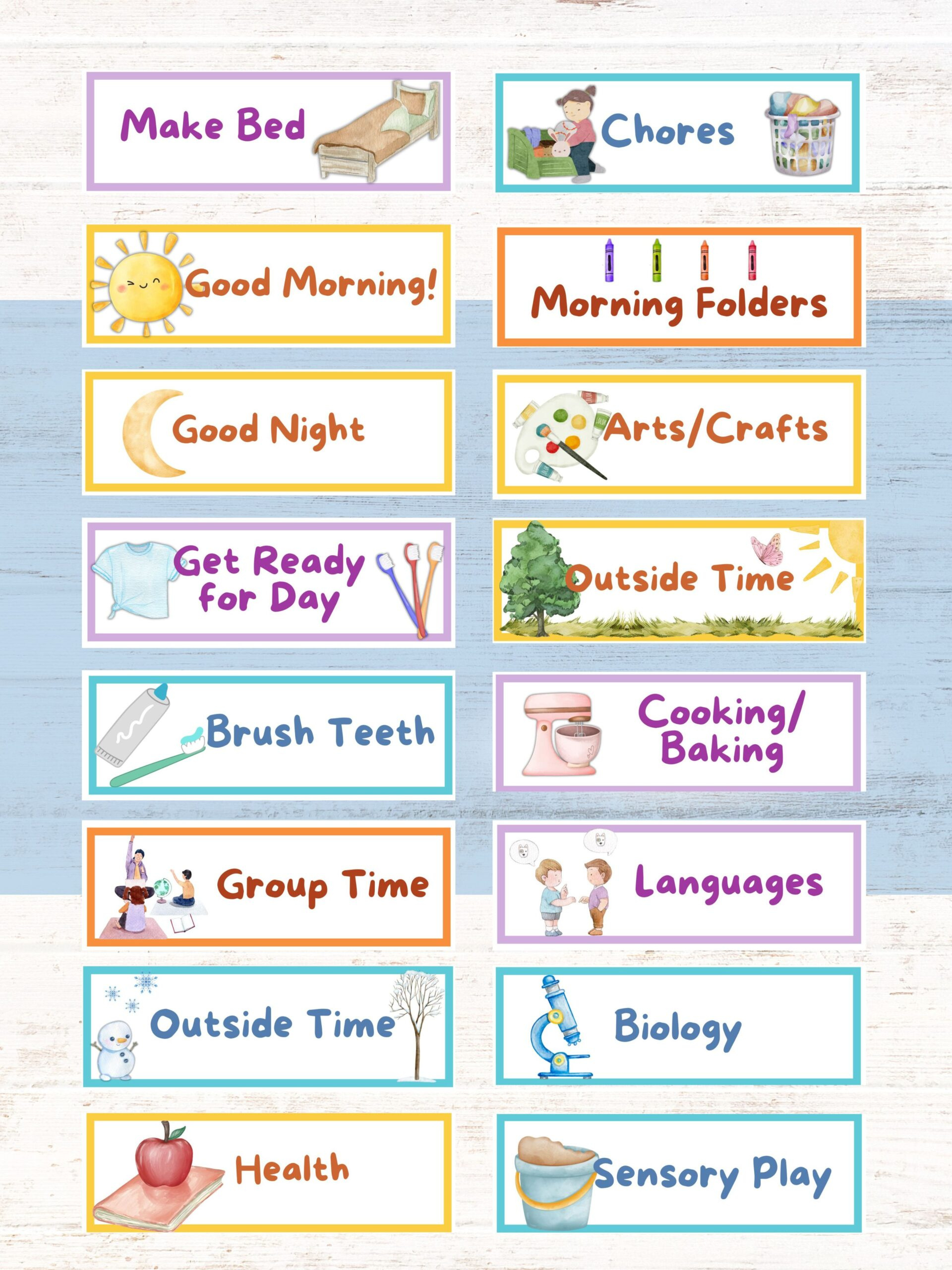Free Visual Schedule For Kids | Healing Home within Free Printable Schedule Cards