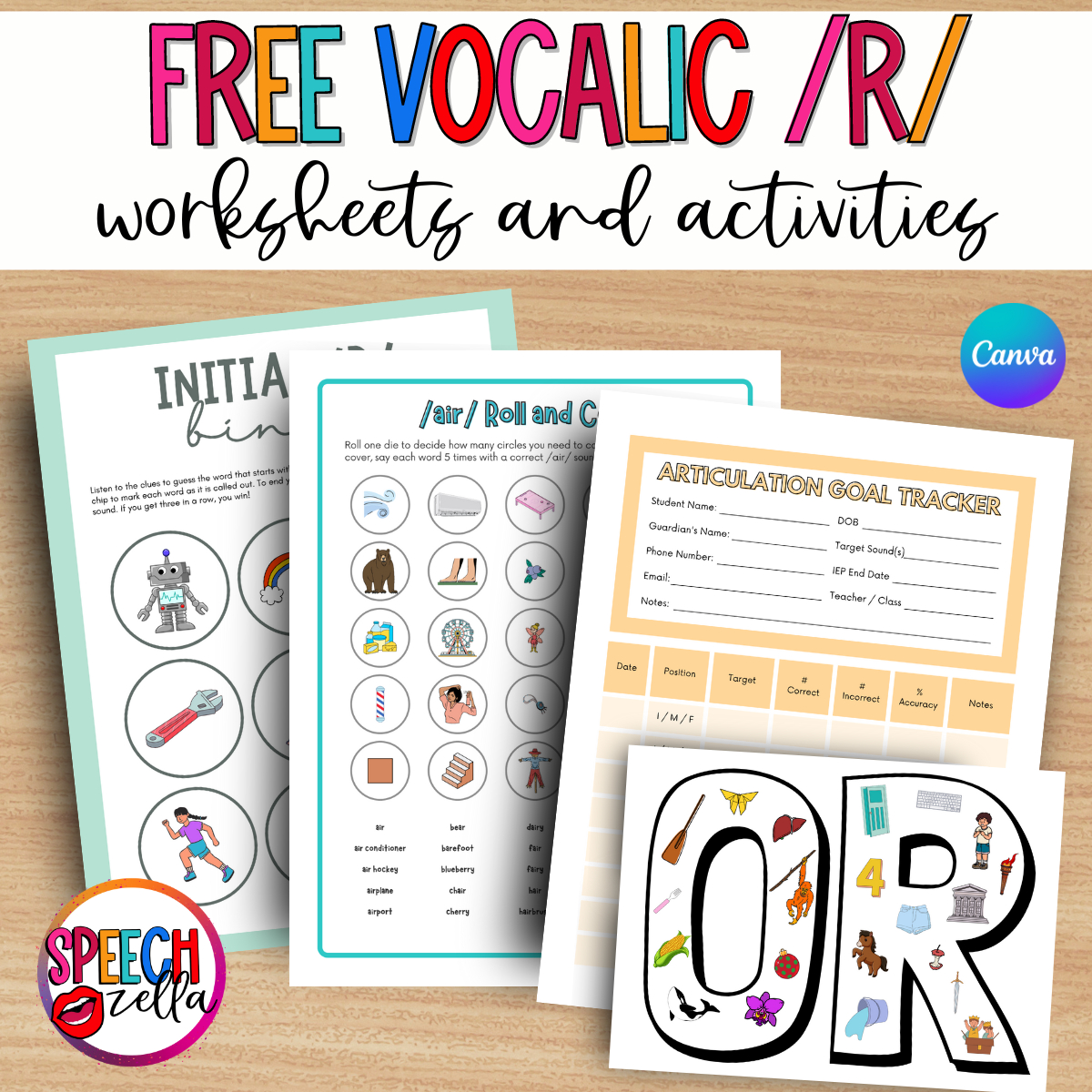 Free Vocalic R Worksheets For Articulation Therapy - Speechzella within Free Printable Vocalic R Worksheets