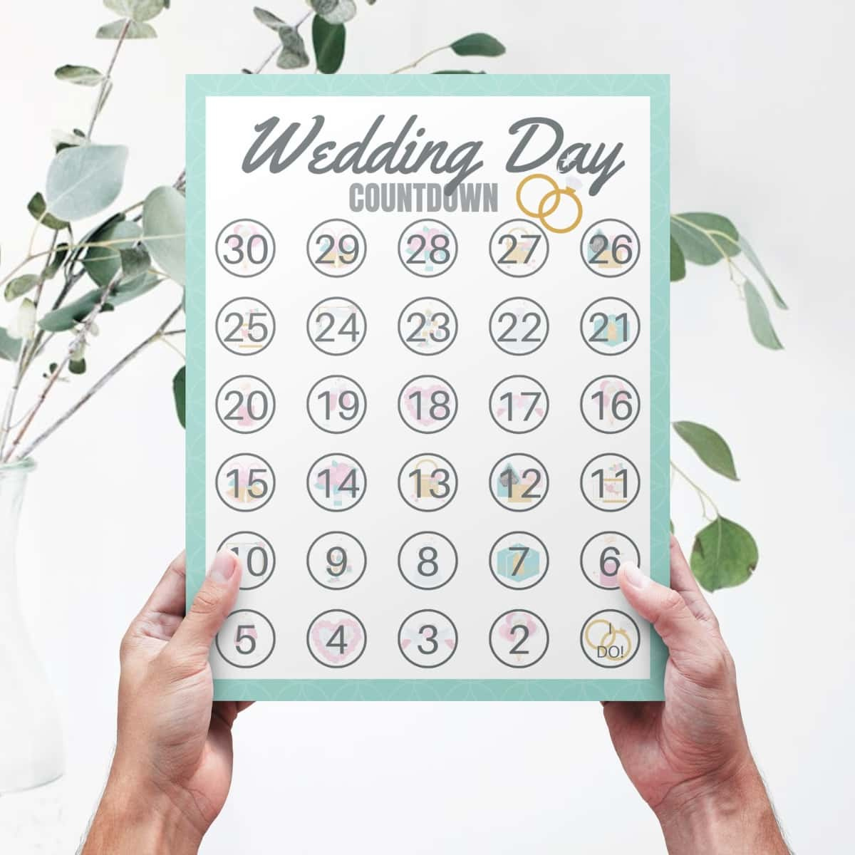 Free Wedding Countdown Calendar Printable throughout Free Printable Wedding Countdown