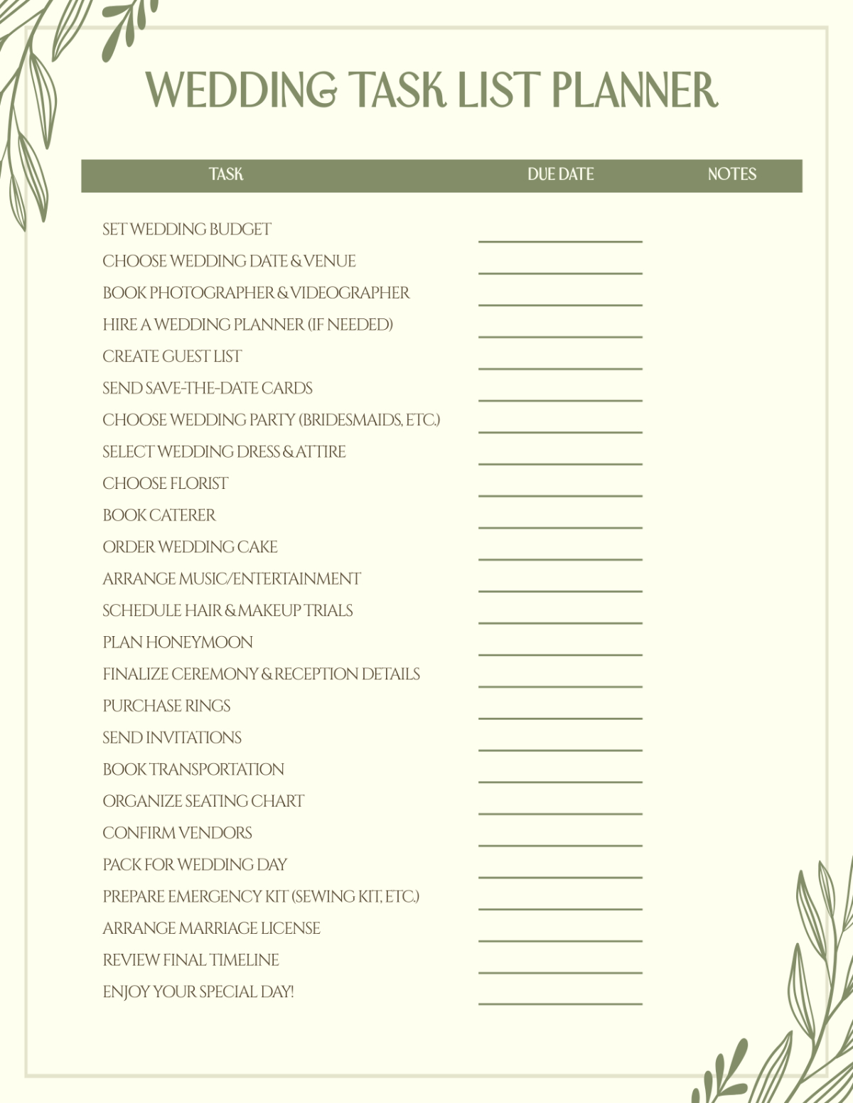 Free Wedding Planeer Templates To Customize Online pertaining to Free Printable Wedding Organizer Templates