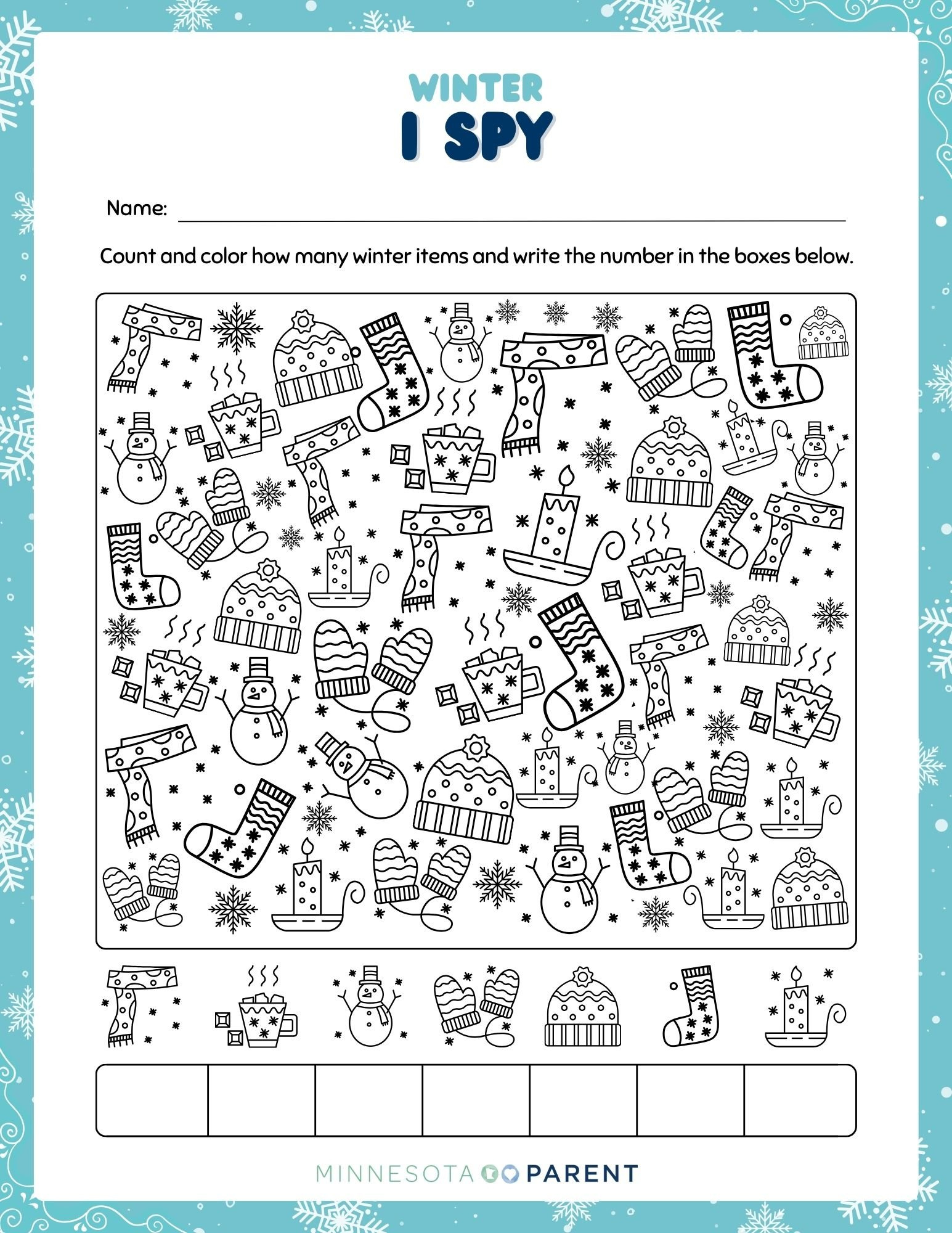 Free Winter Printables And Activity Pages For Kids - Minnesota Parent intended for Free Printable Winter Preschool Worksheets