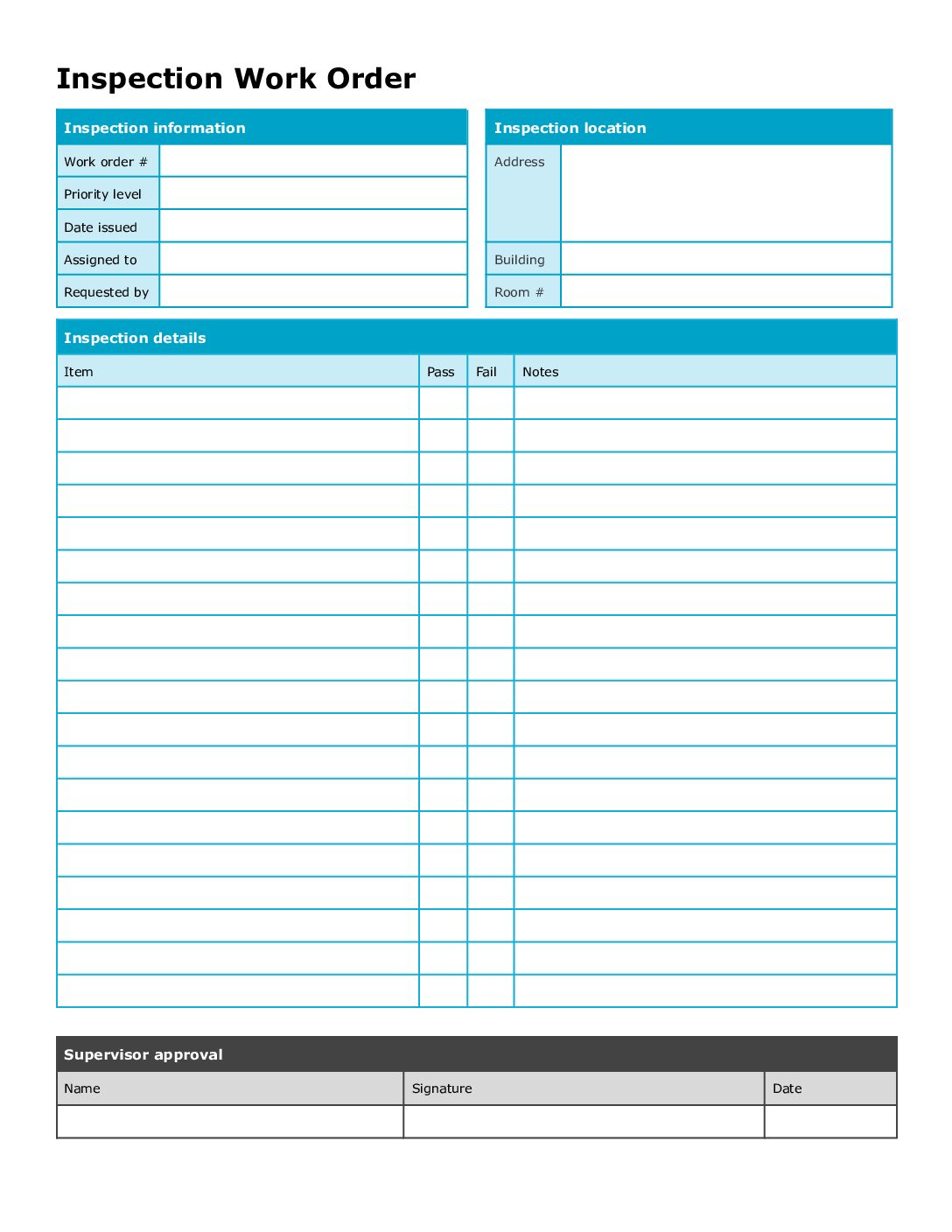 Free Work Order Form Templates: Customizable &amp;amp; Printable - Fmx throughout Free Printable Work Order Template