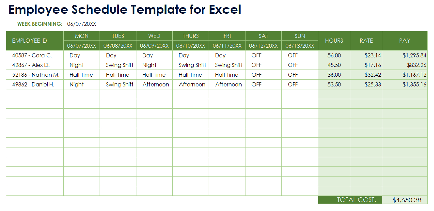 Free Work Schedule Templates For Word And Excel |Smartsheet with regard to Free Printable Work Schedule Maker