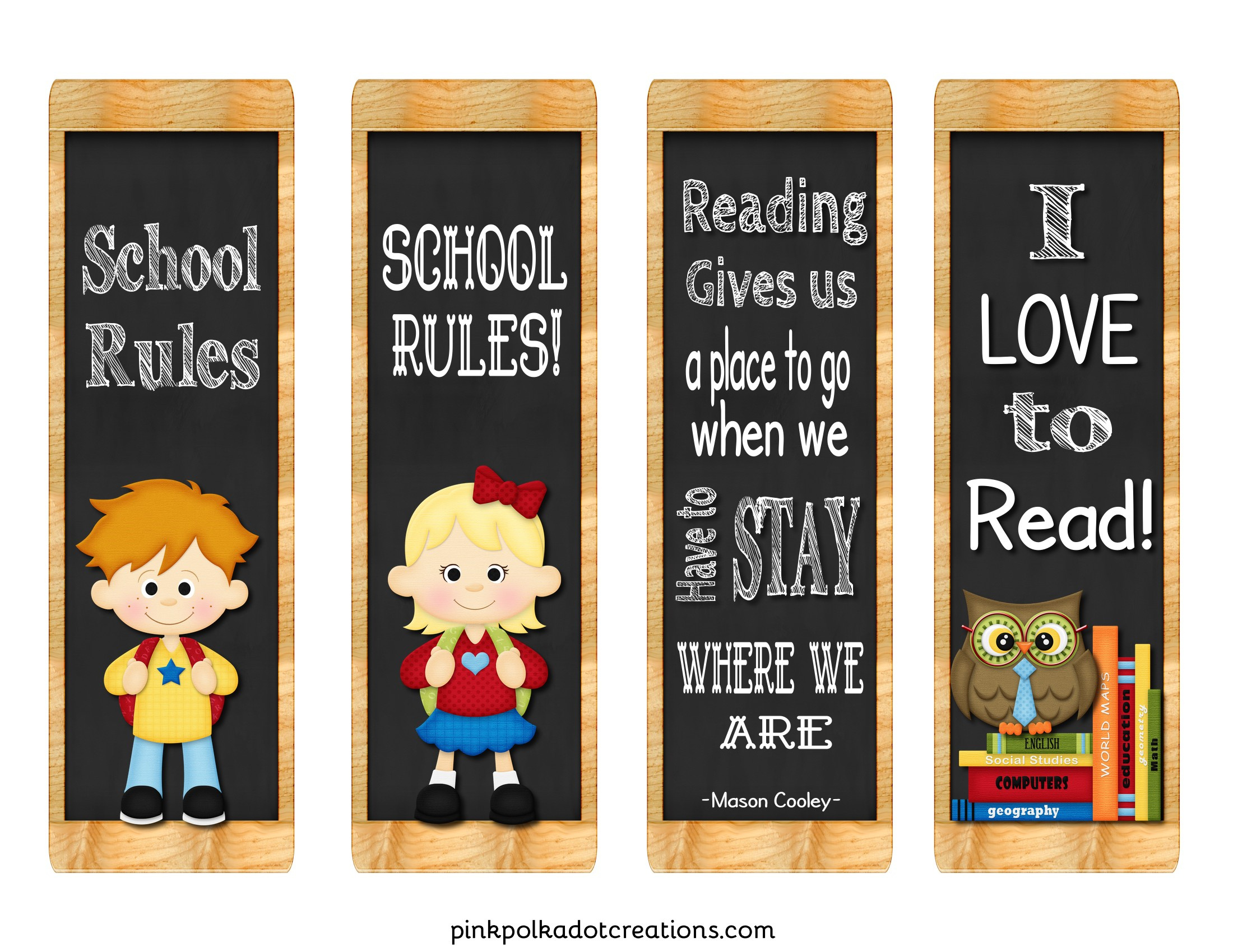 Freebie! Back To School Book Marks - Pink Polka Dot Creations throughout Free Printable Back To School Bookmarks