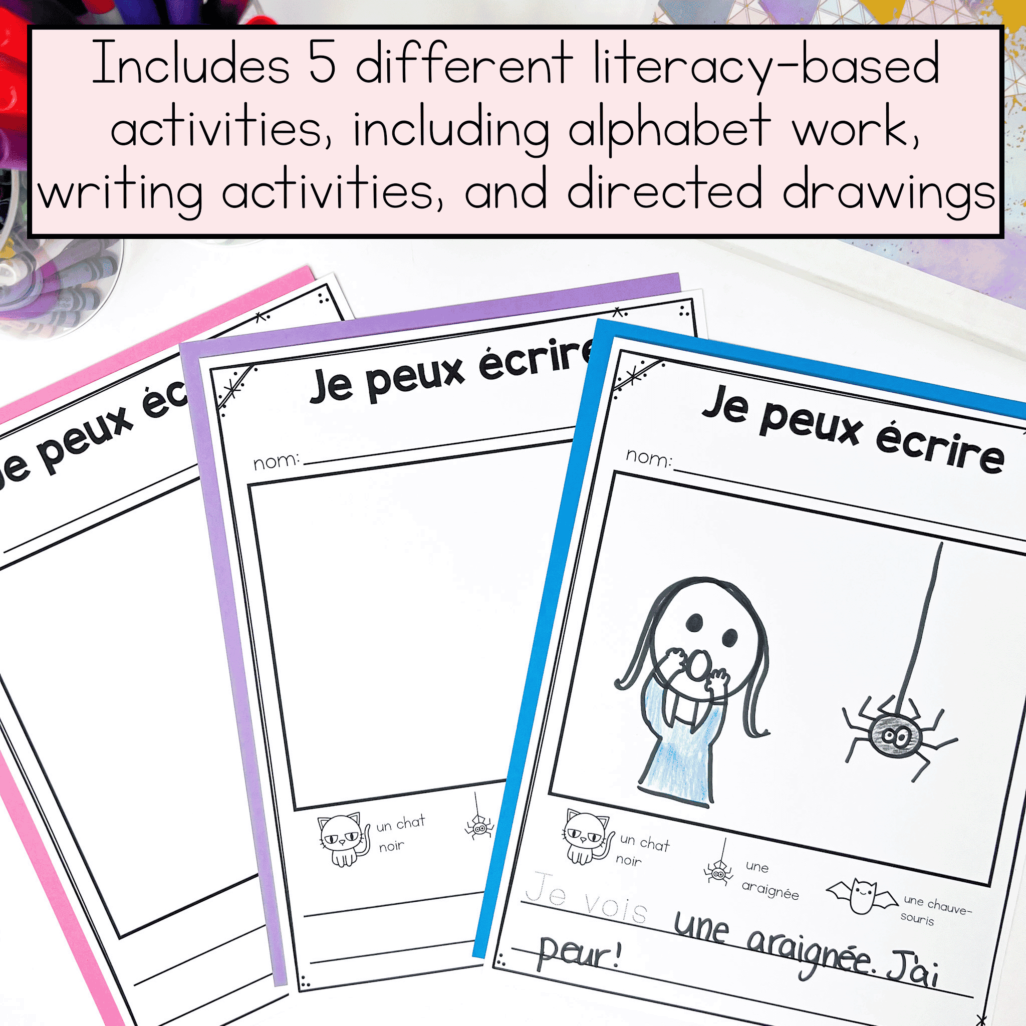 French Halloween Activities For Kindergarten And Grade 1 | Math for Free Printable French Halloween Worksheets