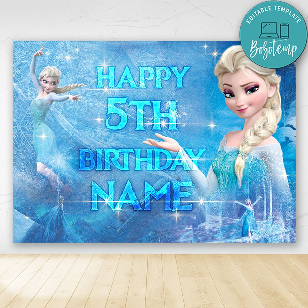Frozen 2 Birthday Party Banner Backdrop Printable Diy | Bobotemp with regard to Frozen Birthday Banner Printable Free
