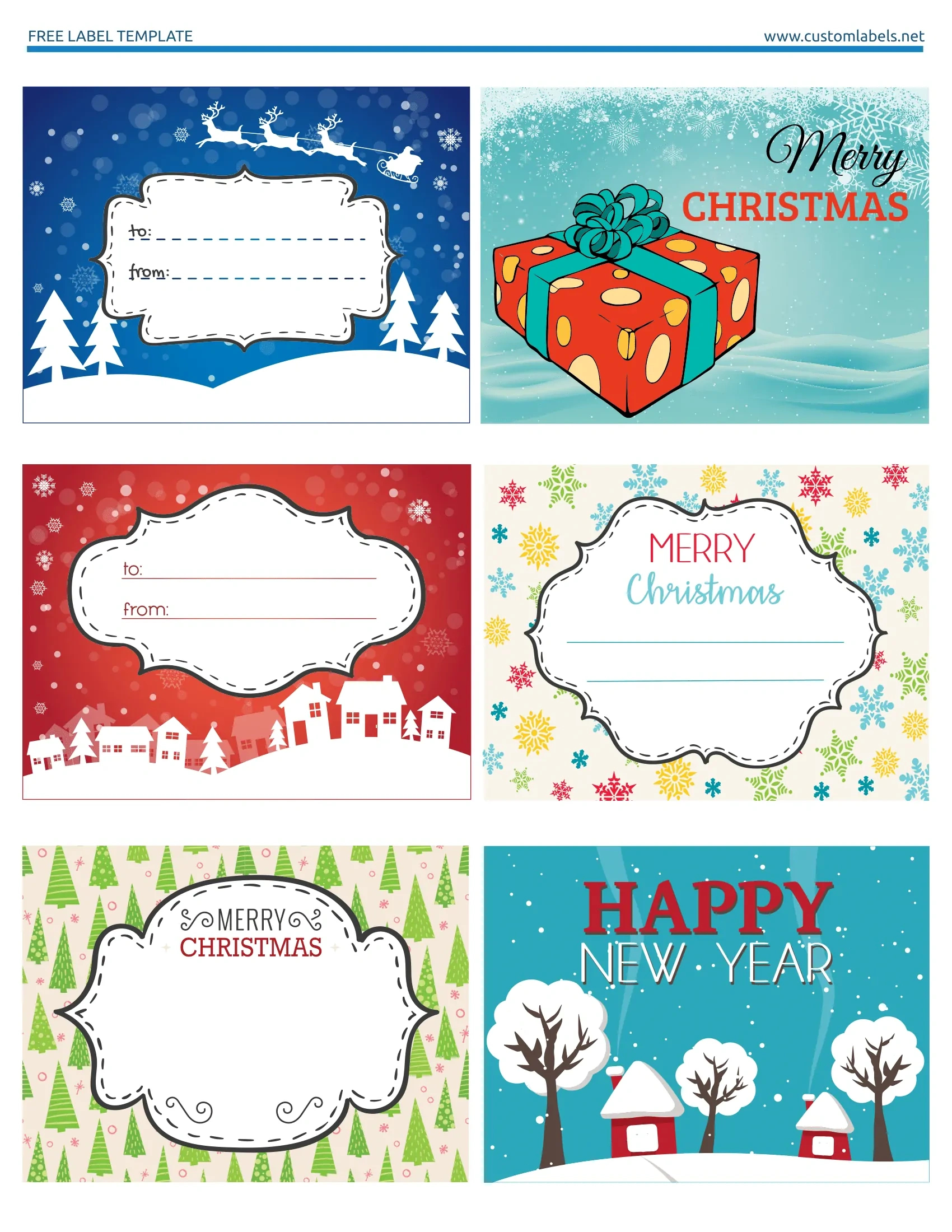 Fun And Colorful Christmas Labels - Free Printables throughout Free Printable Holiday Labels