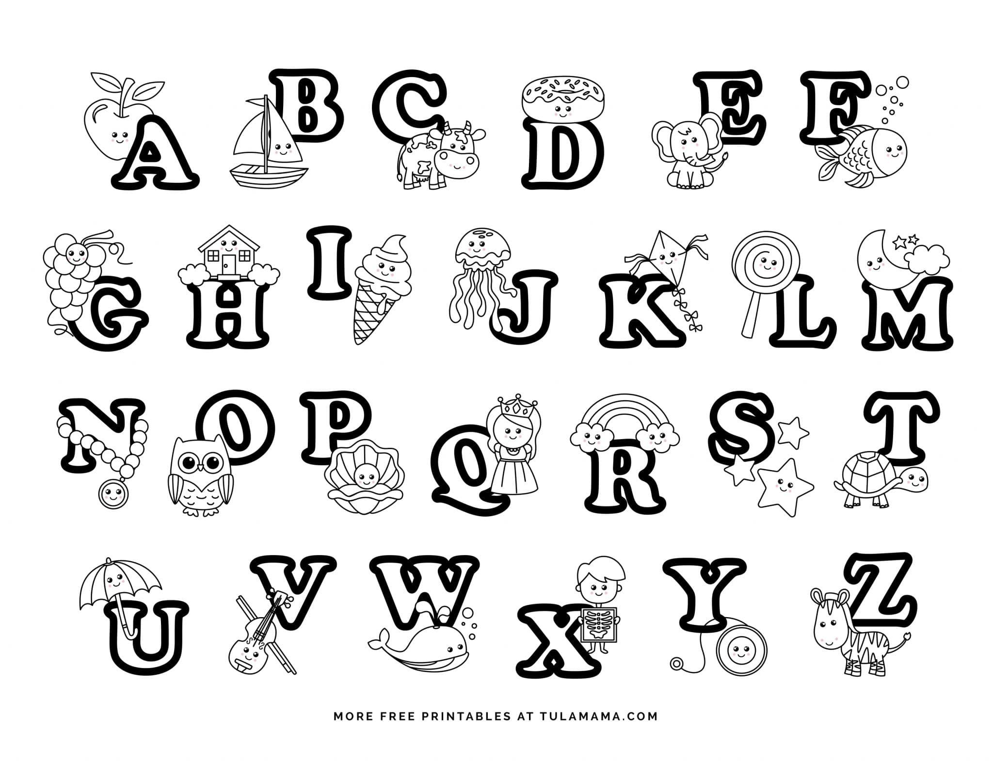 Fun And Easy To Print Abc Coloring Pages For Preschoolers pertaining to Free Printable Alphabet Coloring Pages