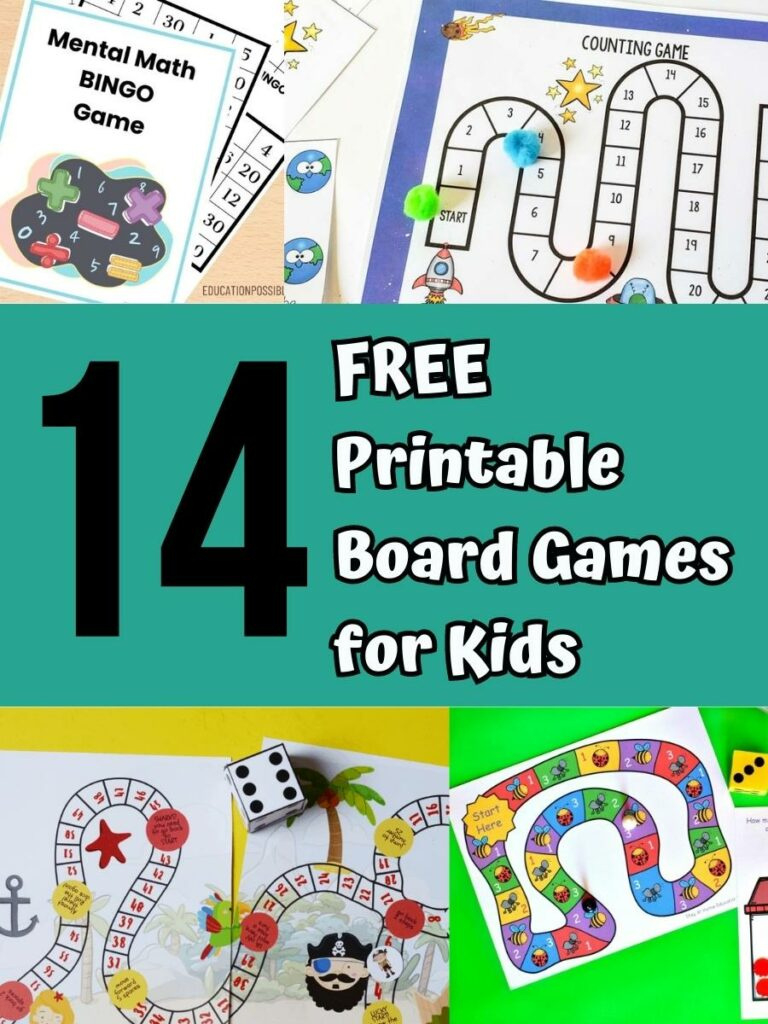 Fun &amp;amp; Educational Free Printable Board Games For Kids in Free Printable Games