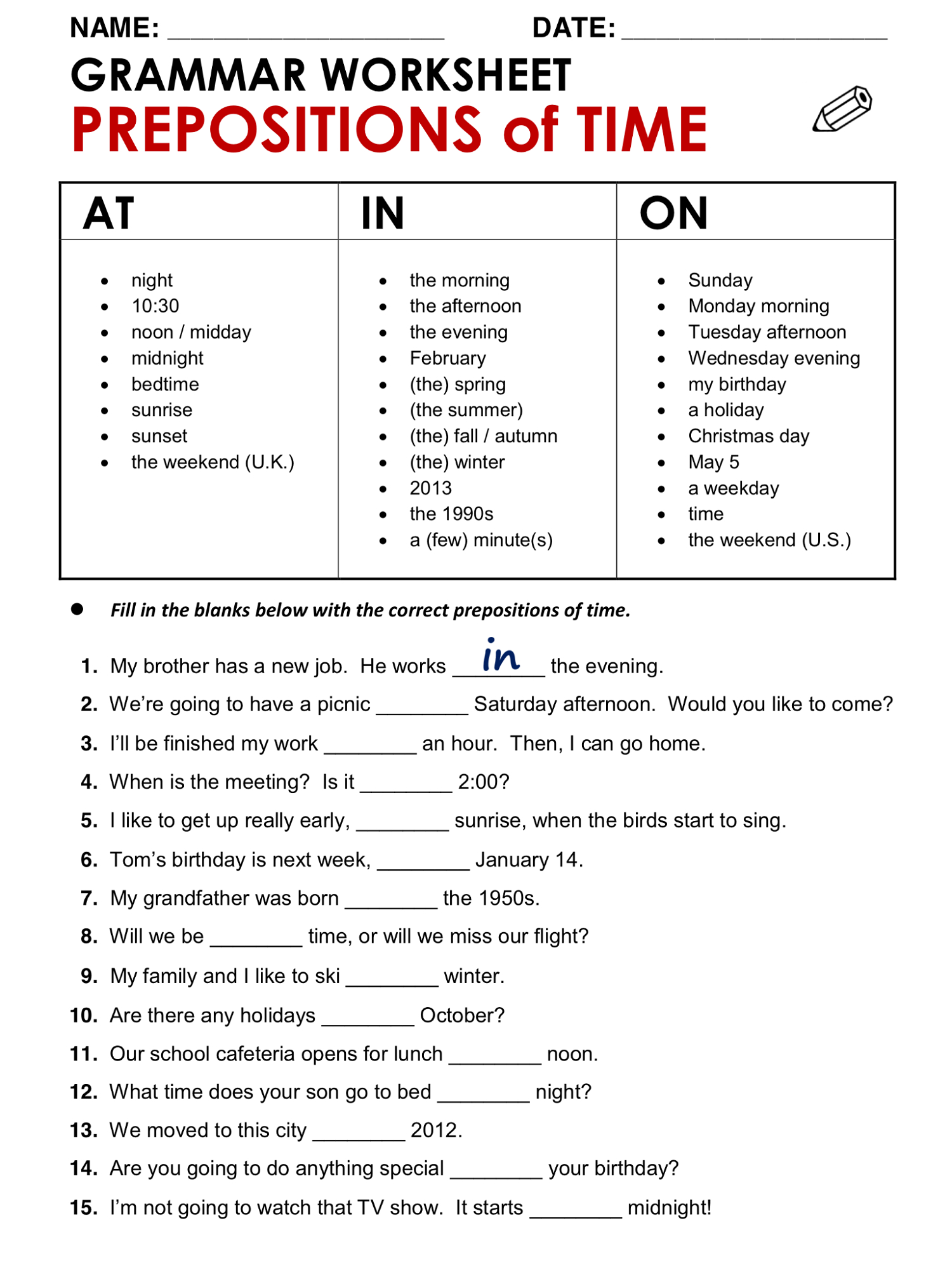 Fun English Worksheet | Educative Printable - Worksheets Library intended for Free Printable Esl Grammar Worksheets