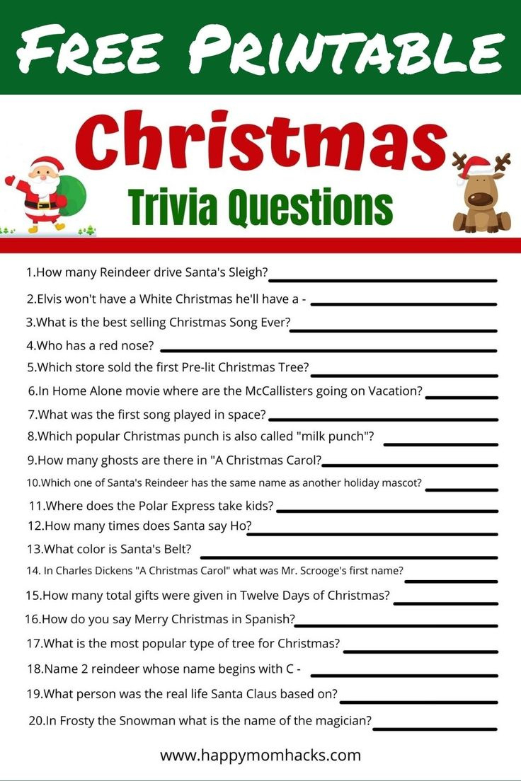 Fun Family Christmas Quiz Questions &amp;amp; Answers -Free Printable pertaining to Free Printable Christmas Trivia Quiz