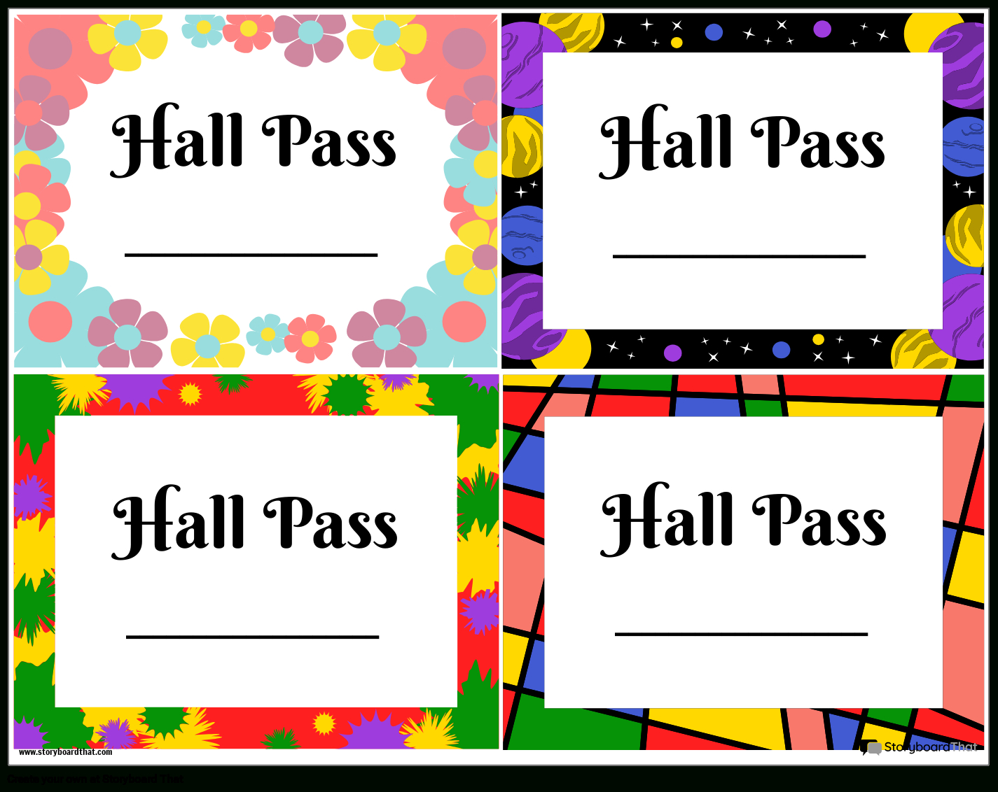 Fun Hall Passes Template Storyboard Von Templates with regard to Free Printable Hall Pass Template