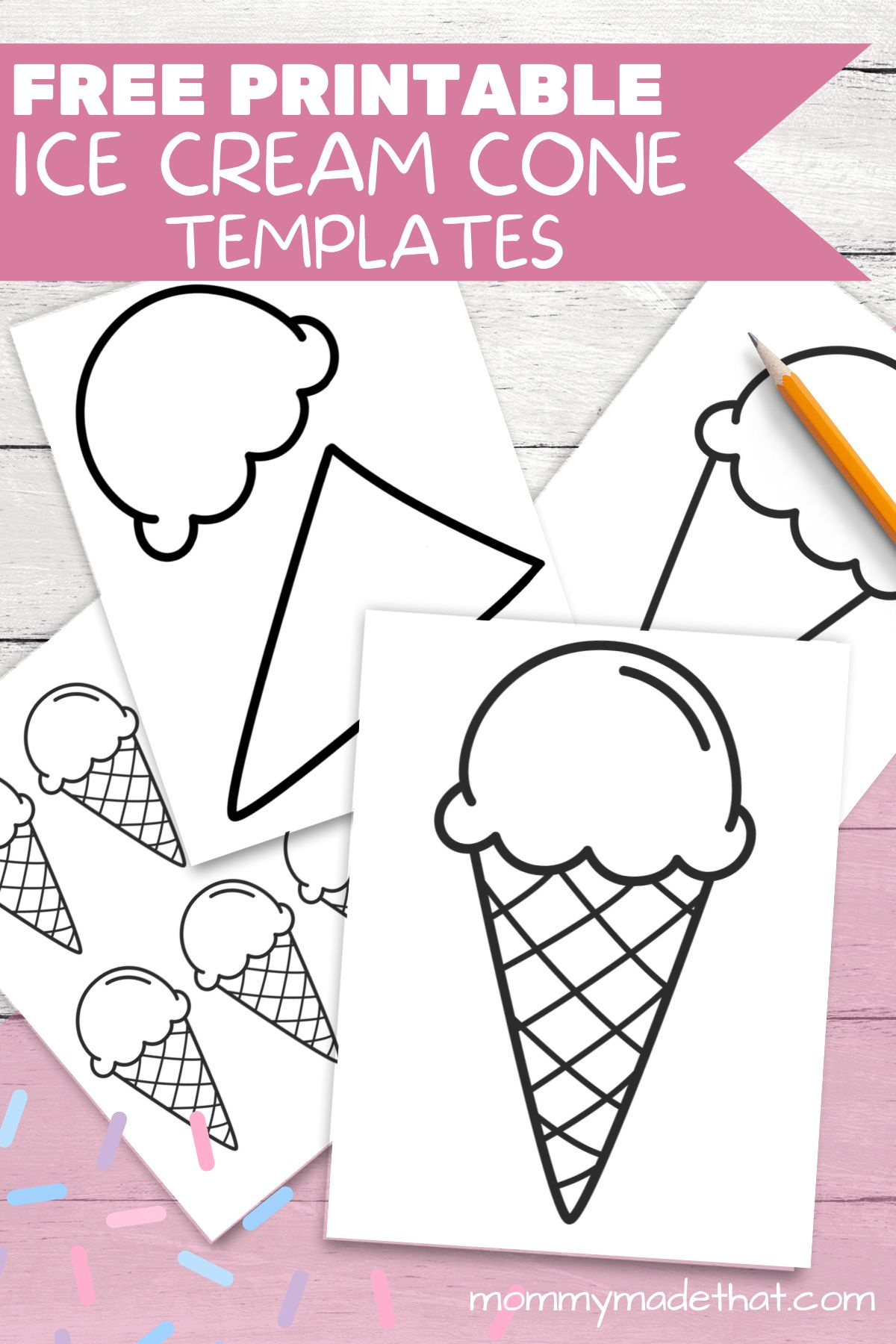 Fun Ice Cream Cone Templates For Crafts & Coloring for Ice Cream Cone Template Free Printable