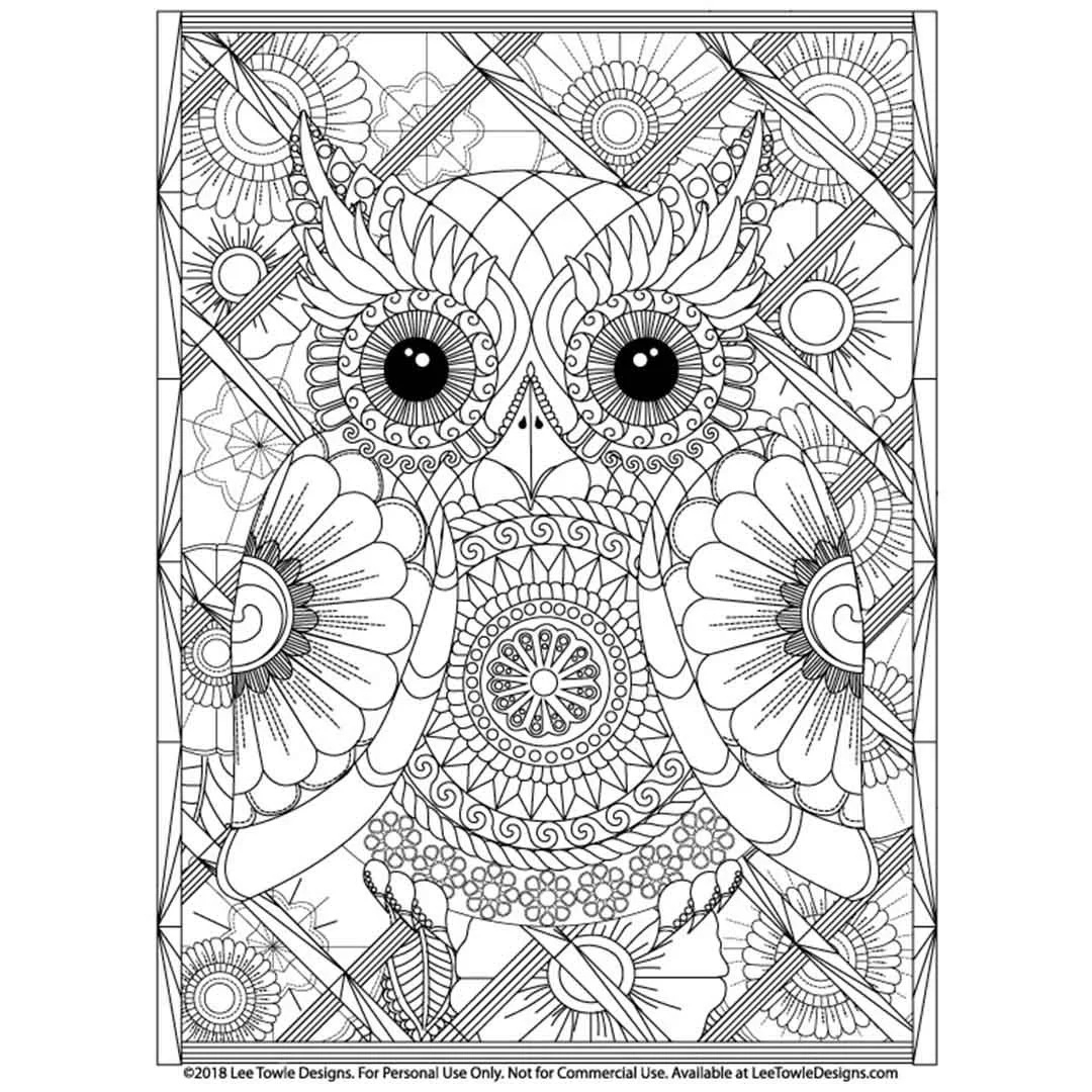 Fun Zen Owl Advanced Coloring Page For Adults - Free Coloring Page with regard to Free Printable Coloring Pages For Adults Advanced