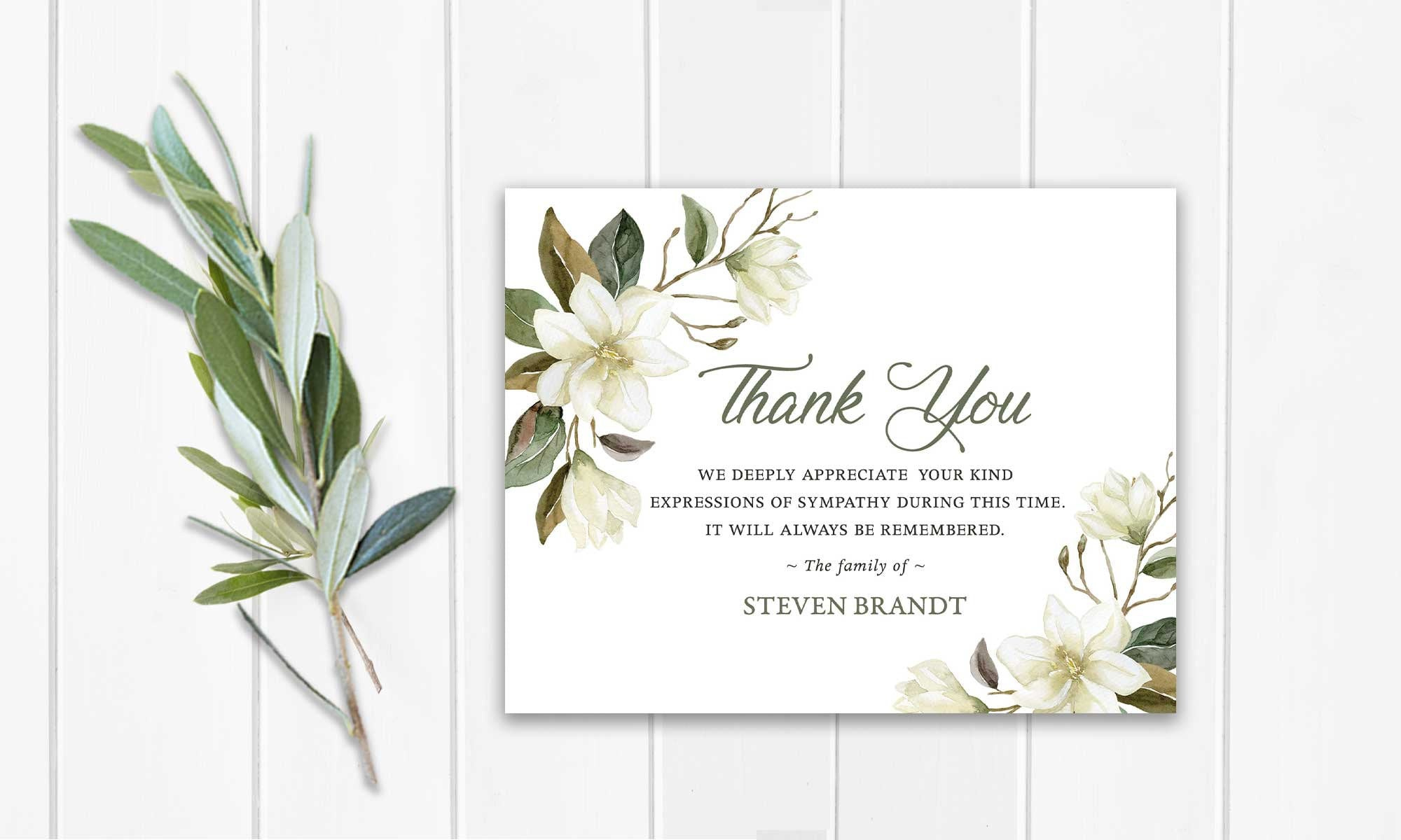 Funeral Thank You Cards | Printable Funeral Thank You Notes intended for Thank You Sympathy Cards Free Printable