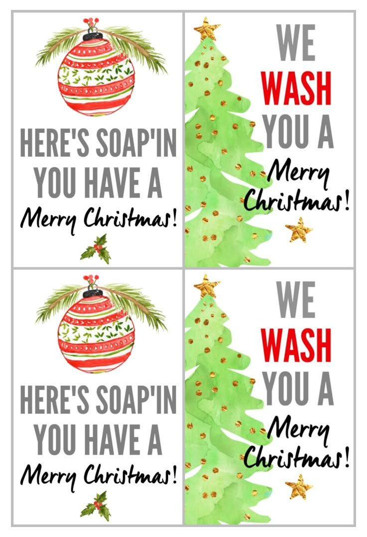 Funny Christmas Gift Tags - 11 Free Pdf Printables | Printablee within We Wash You A Merry Christmas Free Printable