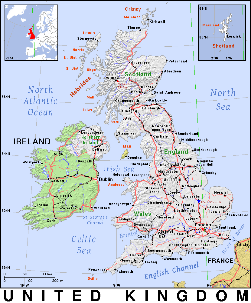 Gb · United Kingdom · Public Domain Mapspat, The Free, Open for Free Printable Map Of Uk And Ireland