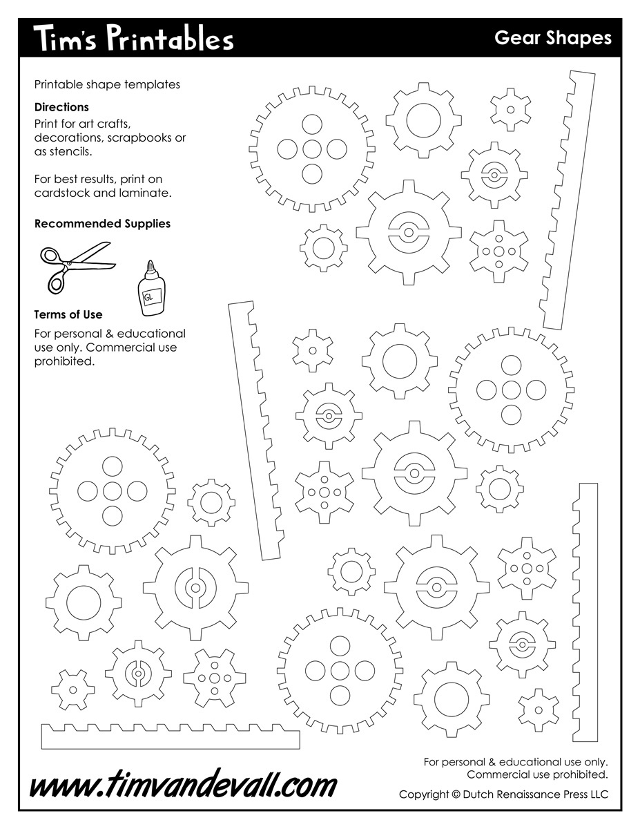 Gear Templates for Free Printable Gears