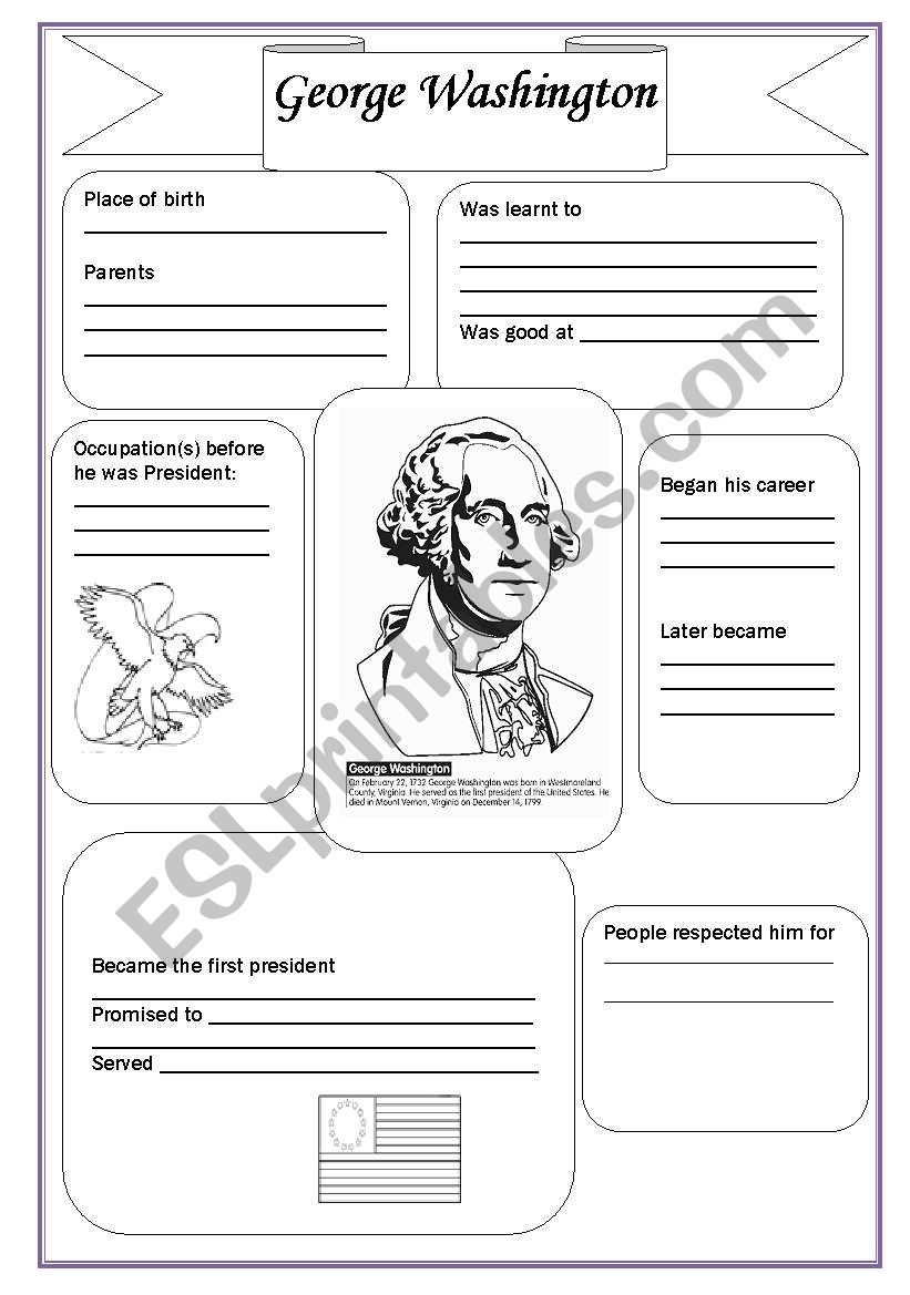 George Washington - Esl Worksheetsvetic - Worksheets Library within Free Printable George Washington Worksheets