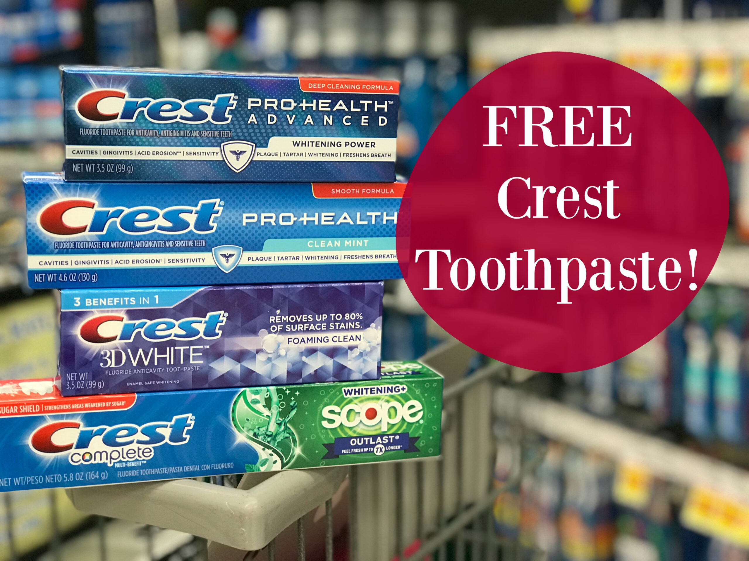 Get Free Crest Toothpaste During Our Buy 5, Save $5 Kroger Mega for Free Printable Crest Coupons