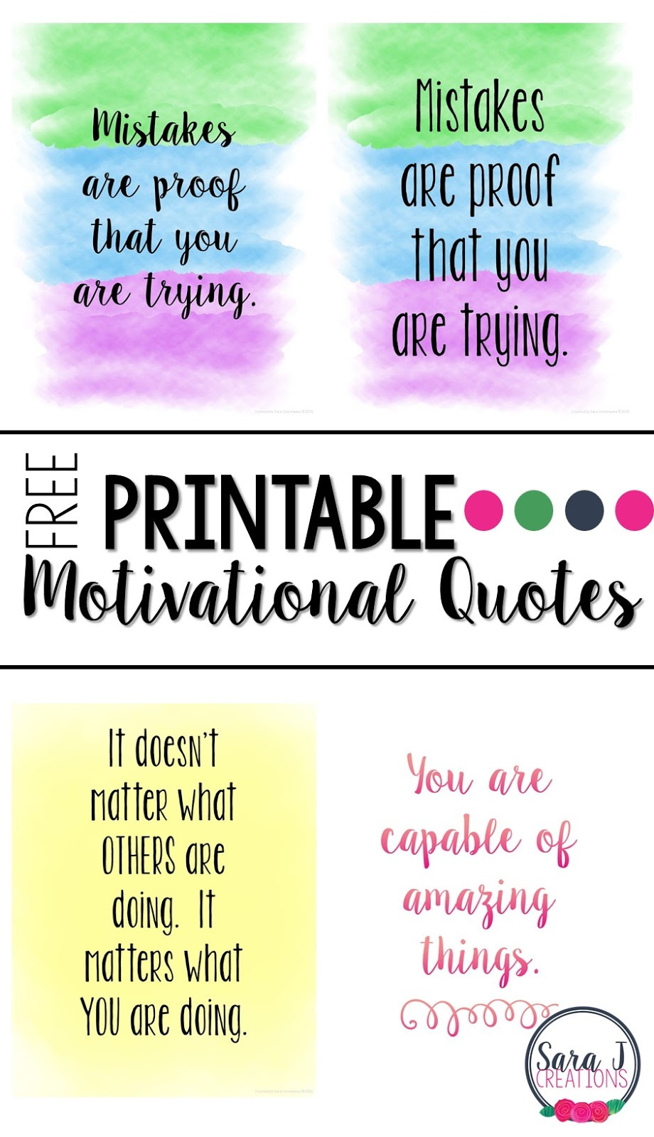 Get Motivated + Free Printable Quotes | Sara J Creations intended for Free Printable Inspirational Quotes