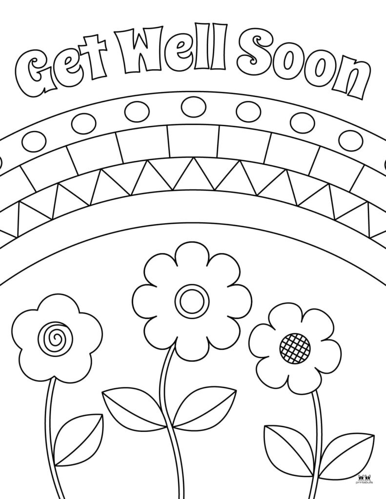 Get Well Soon Coloring Pages - 15 Free Pages | Printabulls intended for Free Printable Get Well Cards To Color