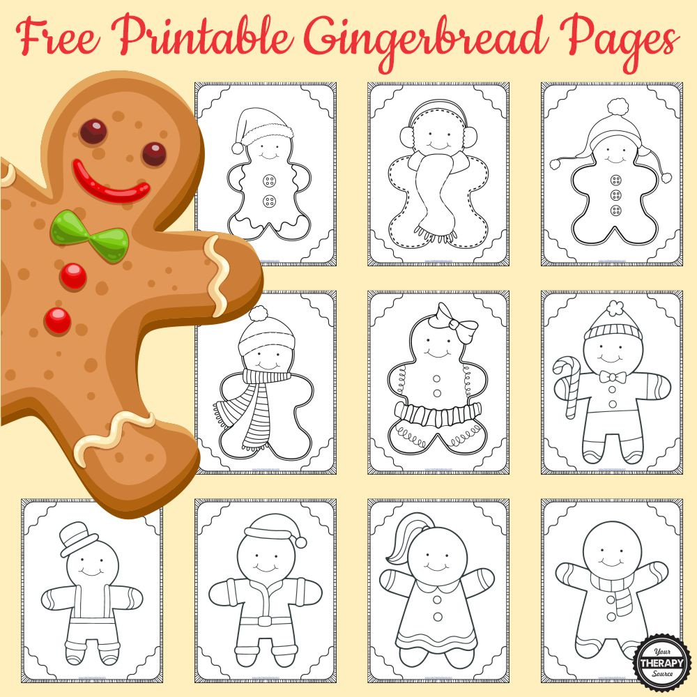 Gingerbread Man Coloring Pages Pdf Free - Your Therapy Source with regard to Free Printable Gingerbread Man Activities