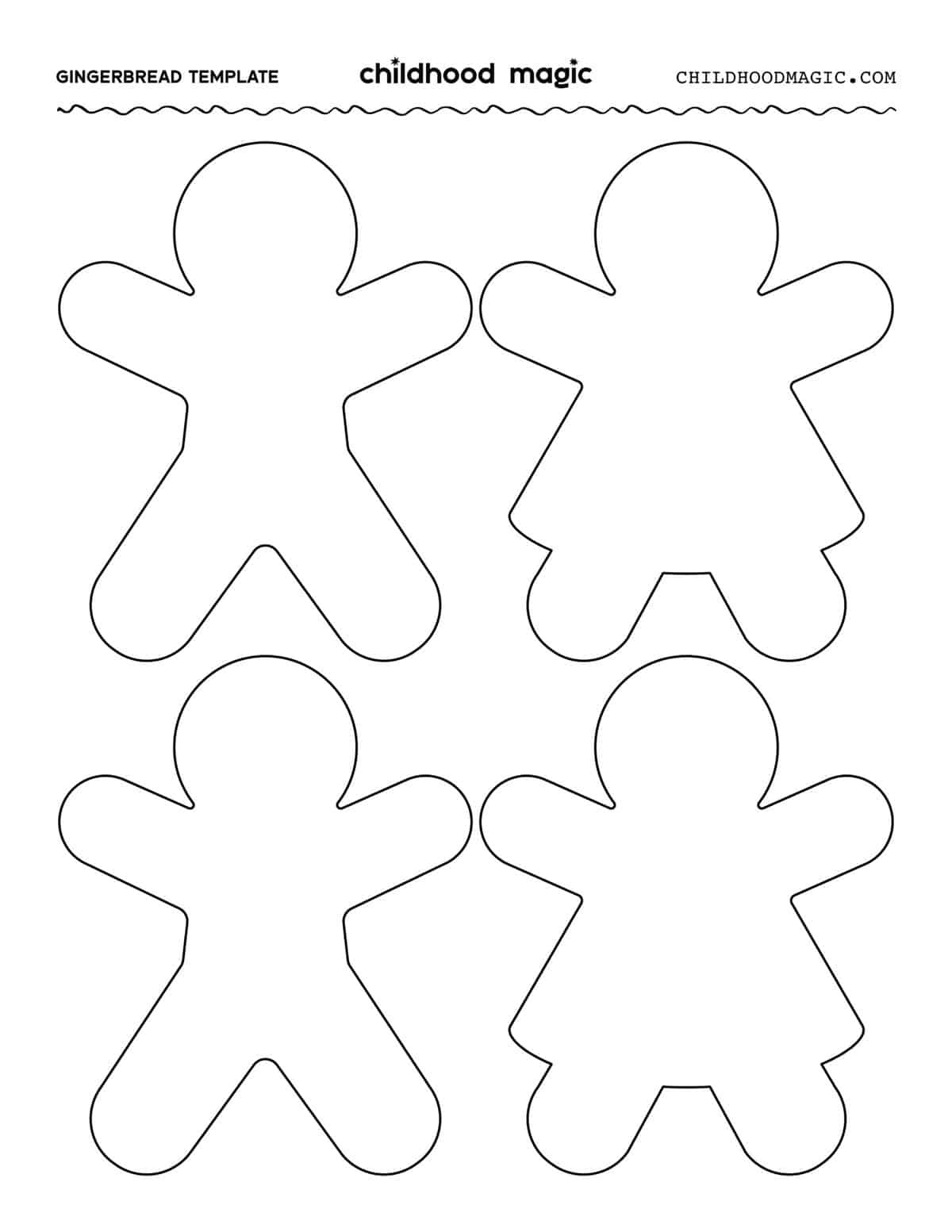 Gingerbread Man Template - Free Printable - Childhood Magic inside Gingerbread Template Free Printable