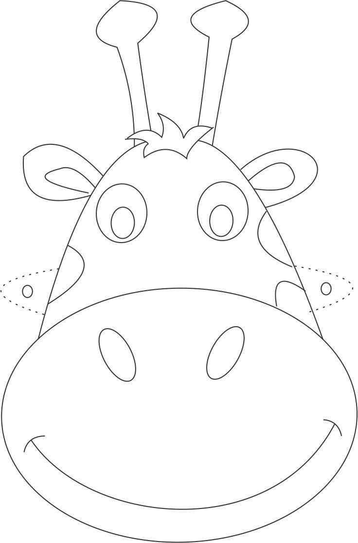 Giraffe Mask Printable Coloring Page For Kids for Giraffe Mask Template Printable Free