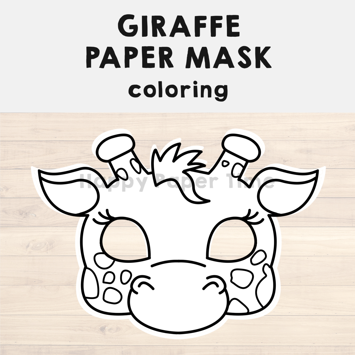 Giraffe Paper Mask Printable African Animal Coloring Craft throughout Giraffe Mask Template Printable Free