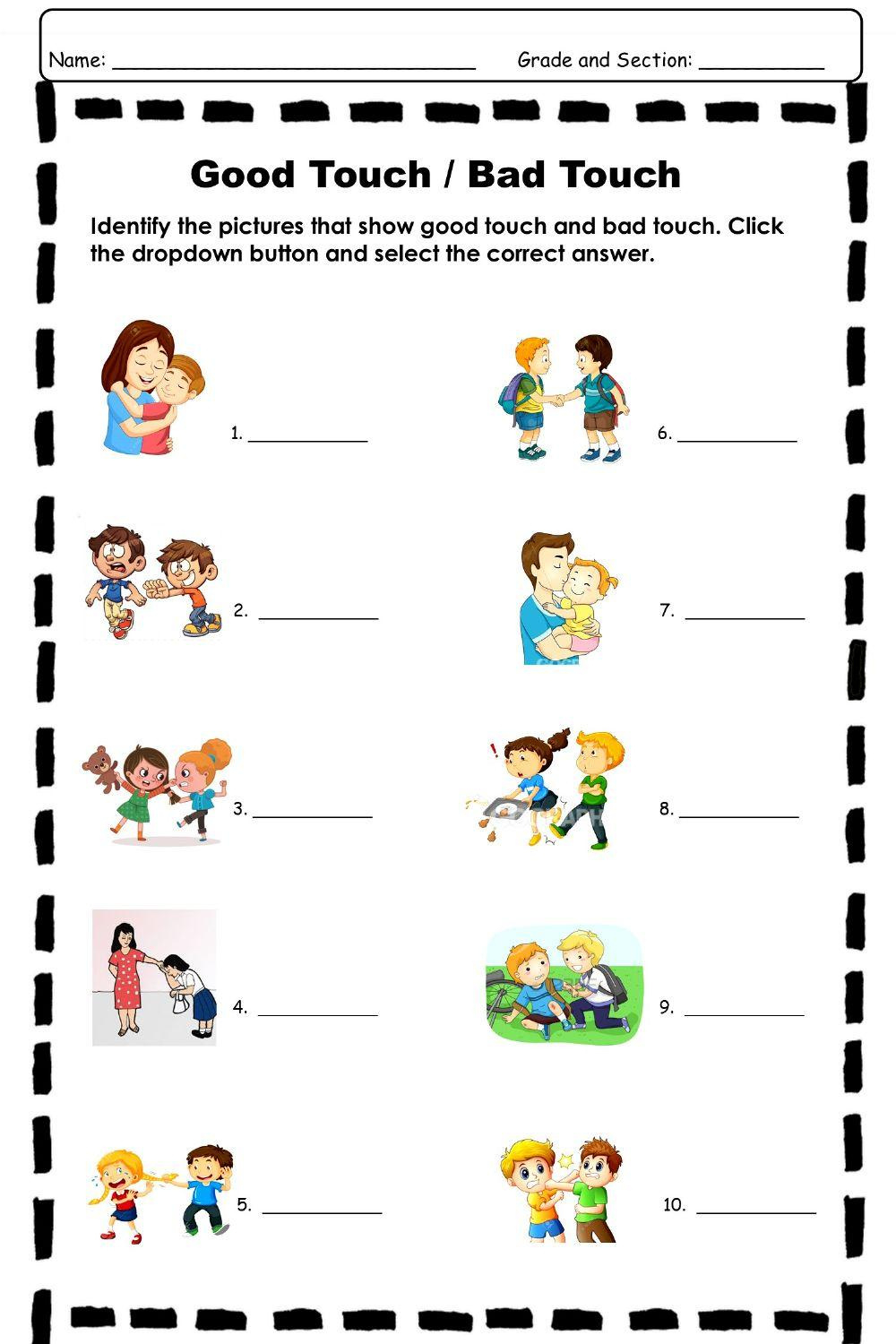 Good Touch And Bad Touch Activity - Worksheets Library regarding Free Printable Good Touch Bad Touch Coloring Book