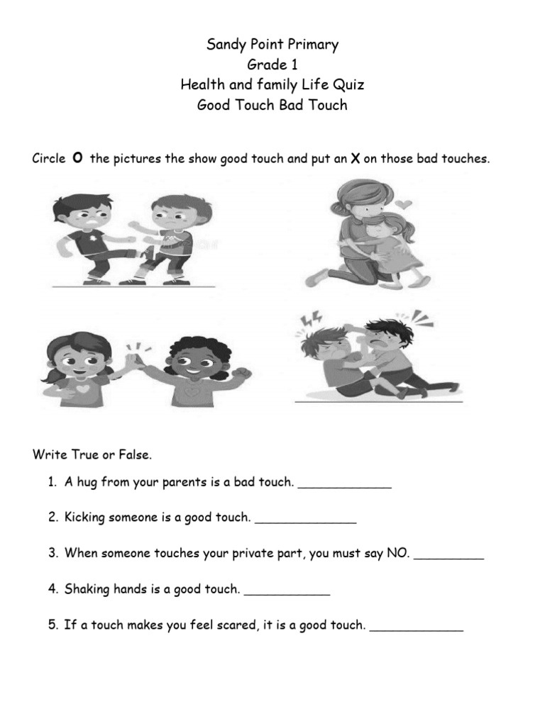 Good Touch Bad Touch Quiz | Pdf - Worksheets Library in Free Printable Good Touch Bad Touch Coloring Book