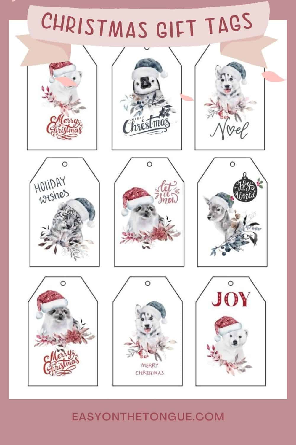 Grab The Free Snow Animal Christmas Gift Tags with Free Printable Christmas Gift Tags