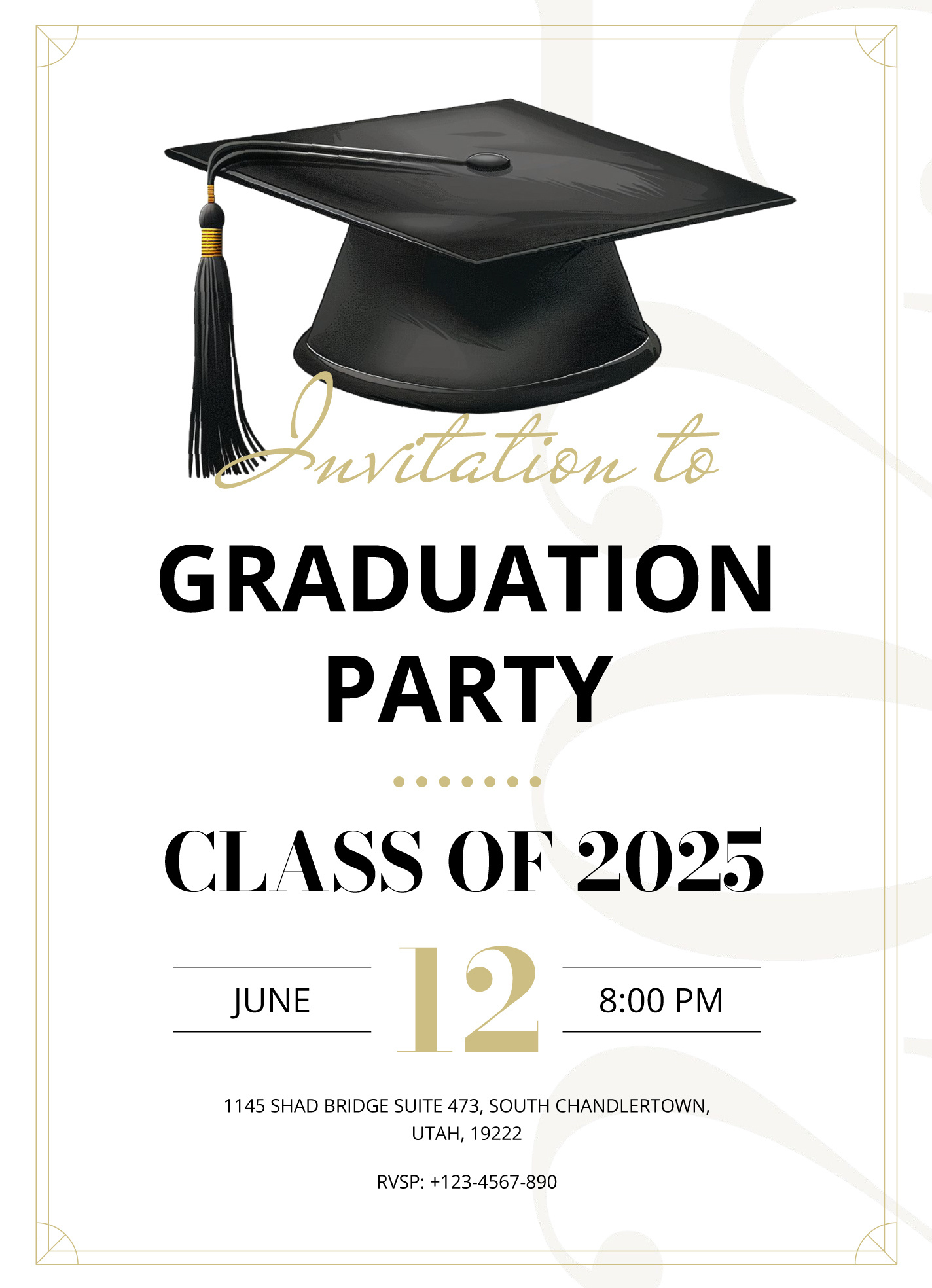 Graduation Party Invitation Free Google Docs Template - Gdoc.io pertaining to Free Printable Graduation Invitations